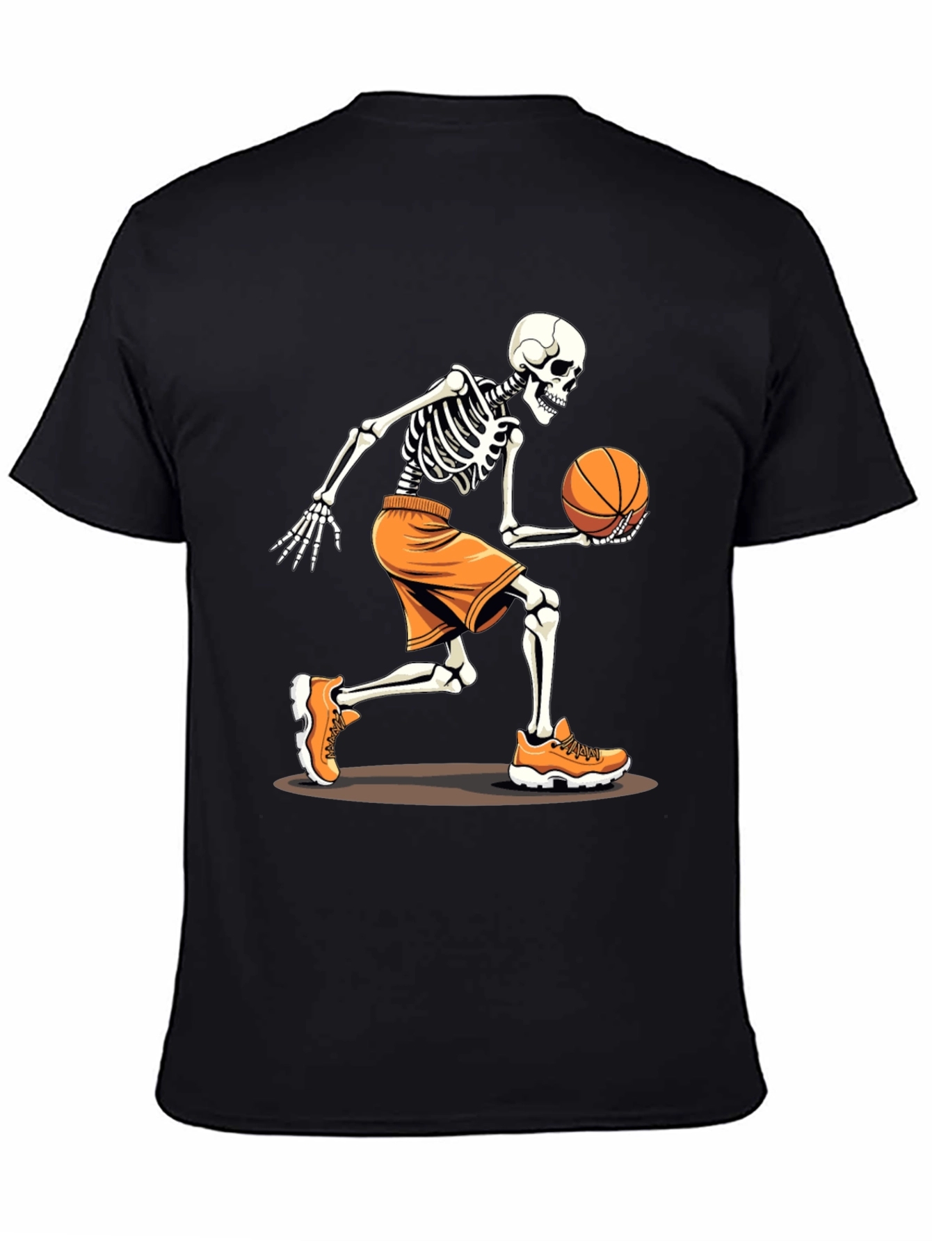 Basketball Skeleton Graphic Tee - Black