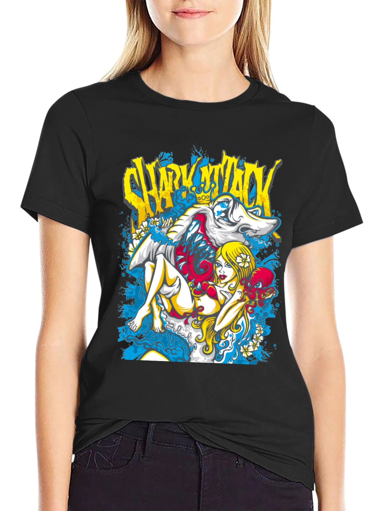 Shark Attack Graphic T-Shirt - Unique Design