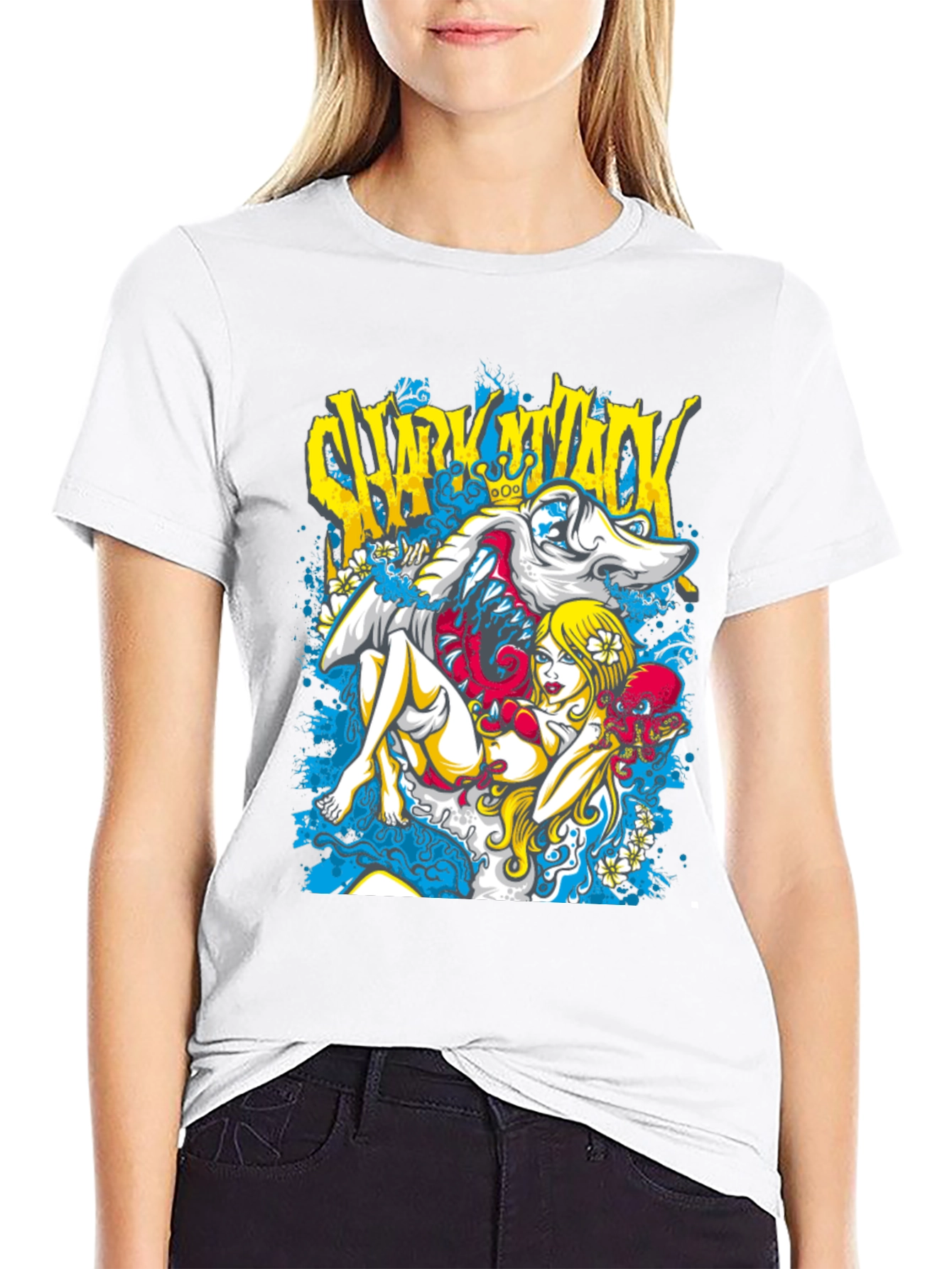 Shark Attack Graphic T-Shirt - Unique Design