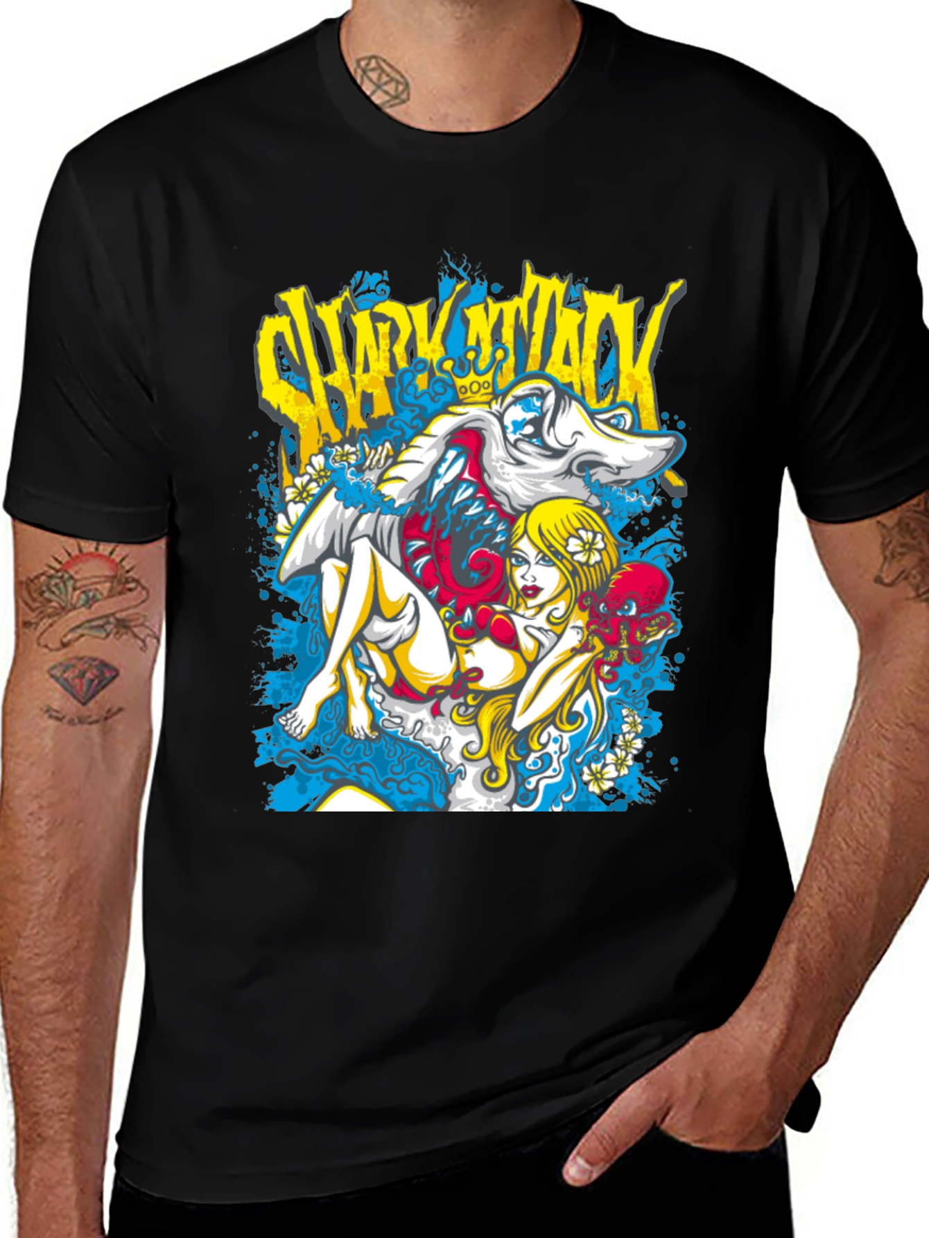 Shark Attack Graphic T-Shirt - Unique Design