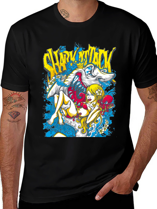 Shark Attack Graphic T-Shirt - Unique Design