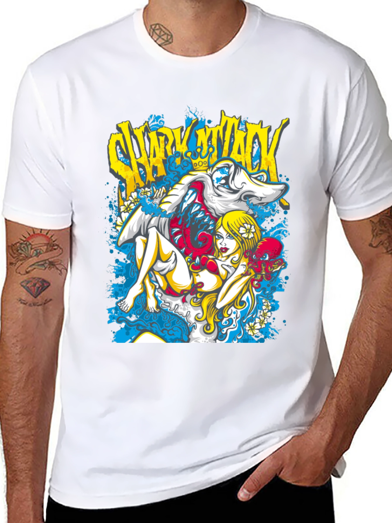 Shark Attack Graphic T-Shirt - Unique Design