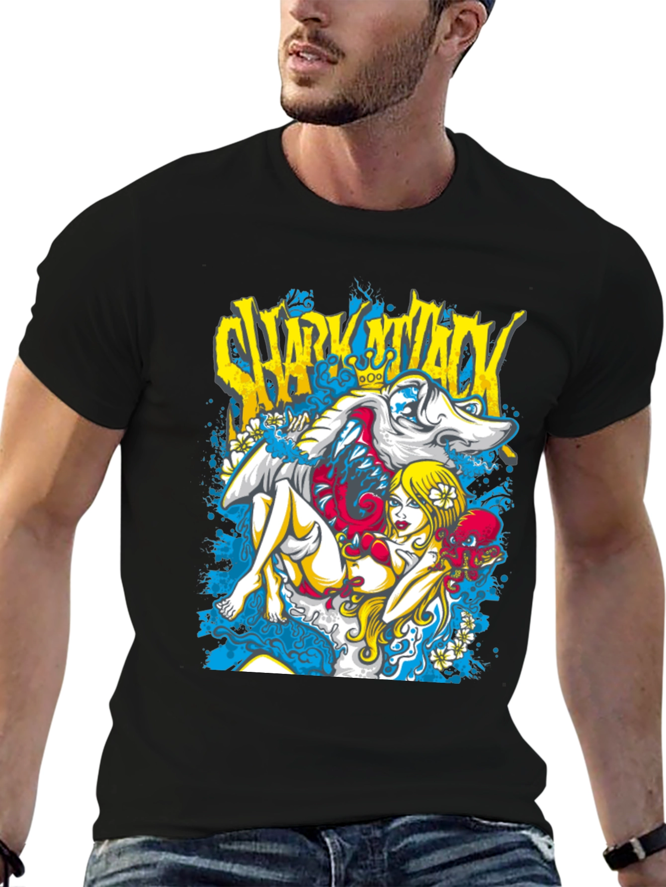 Shark Attack Graphic T-Shirt - Unique Design