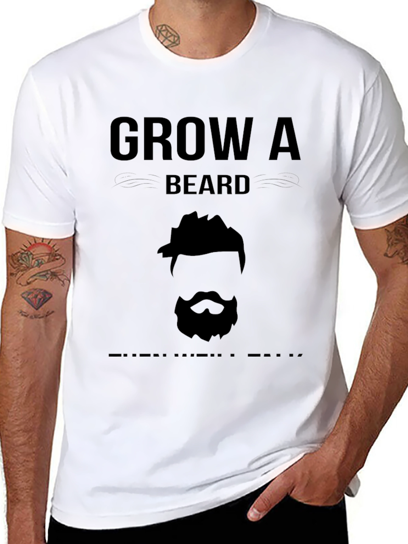 Grow a Beard T-Shirt - Funny Bearded Man Tee