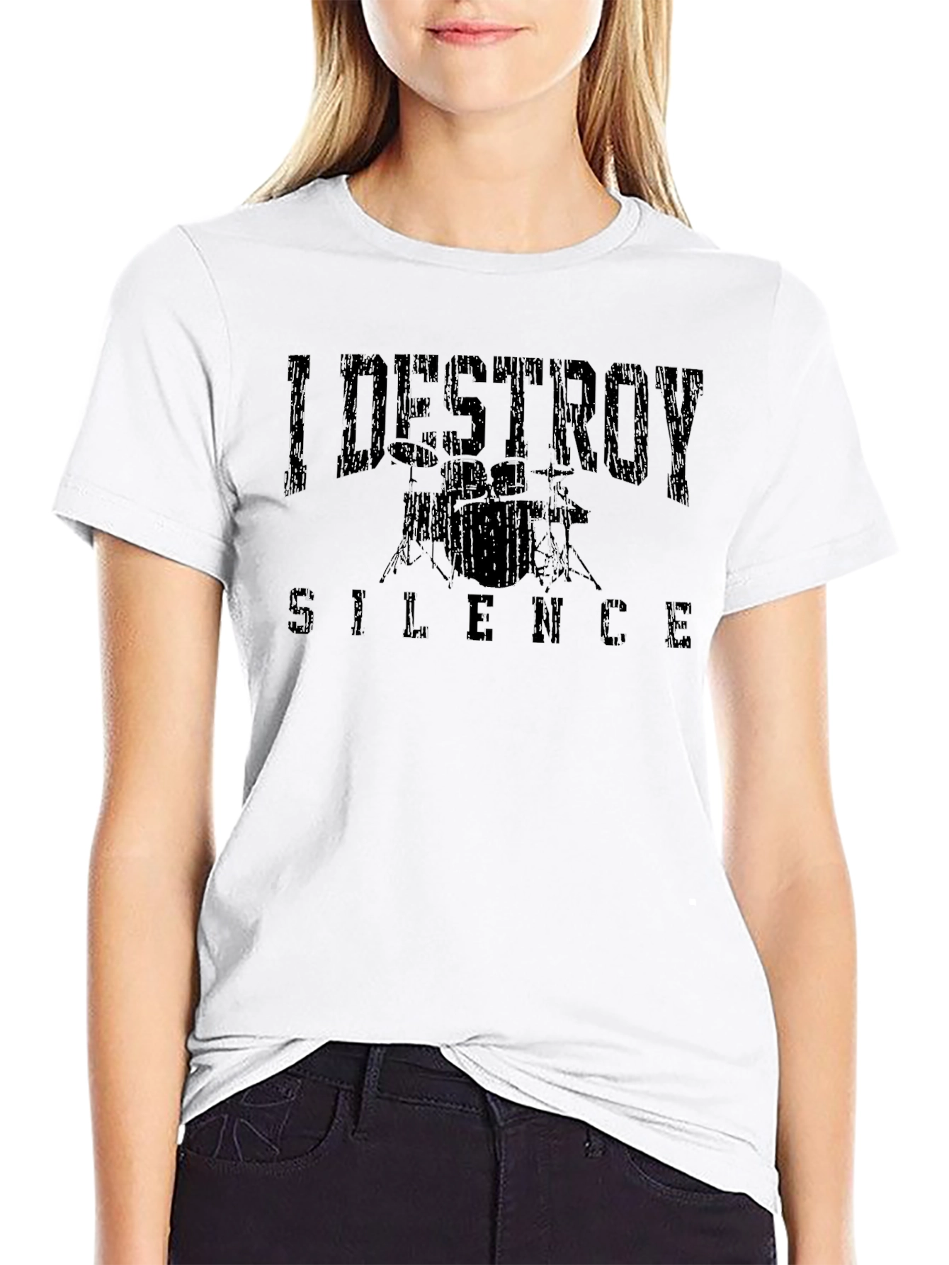 I Destroy Silence Drummer Graphic T-Shirt