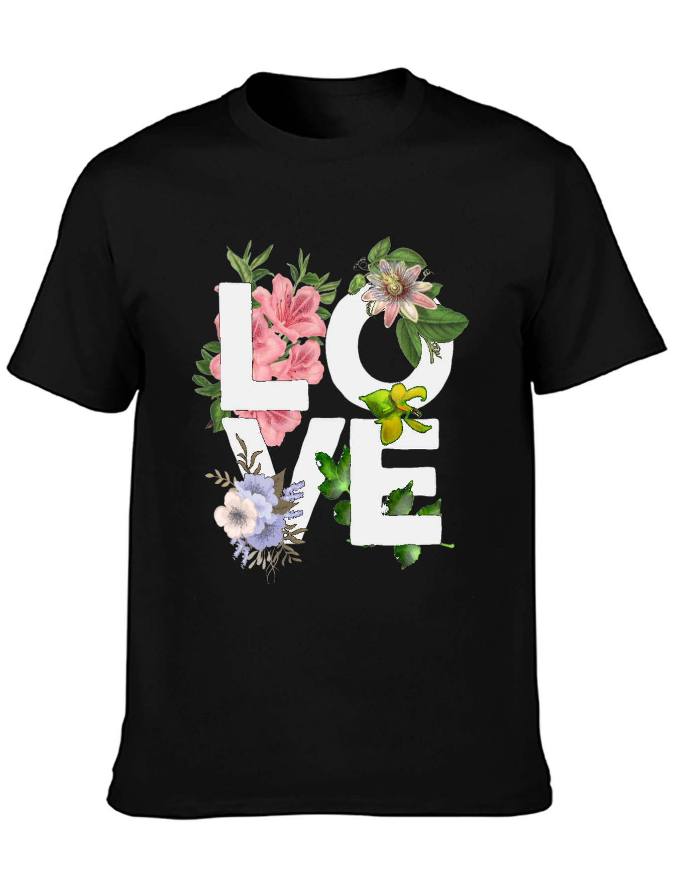 Floral LOVE Graphic Tee - Trendy Casual Top