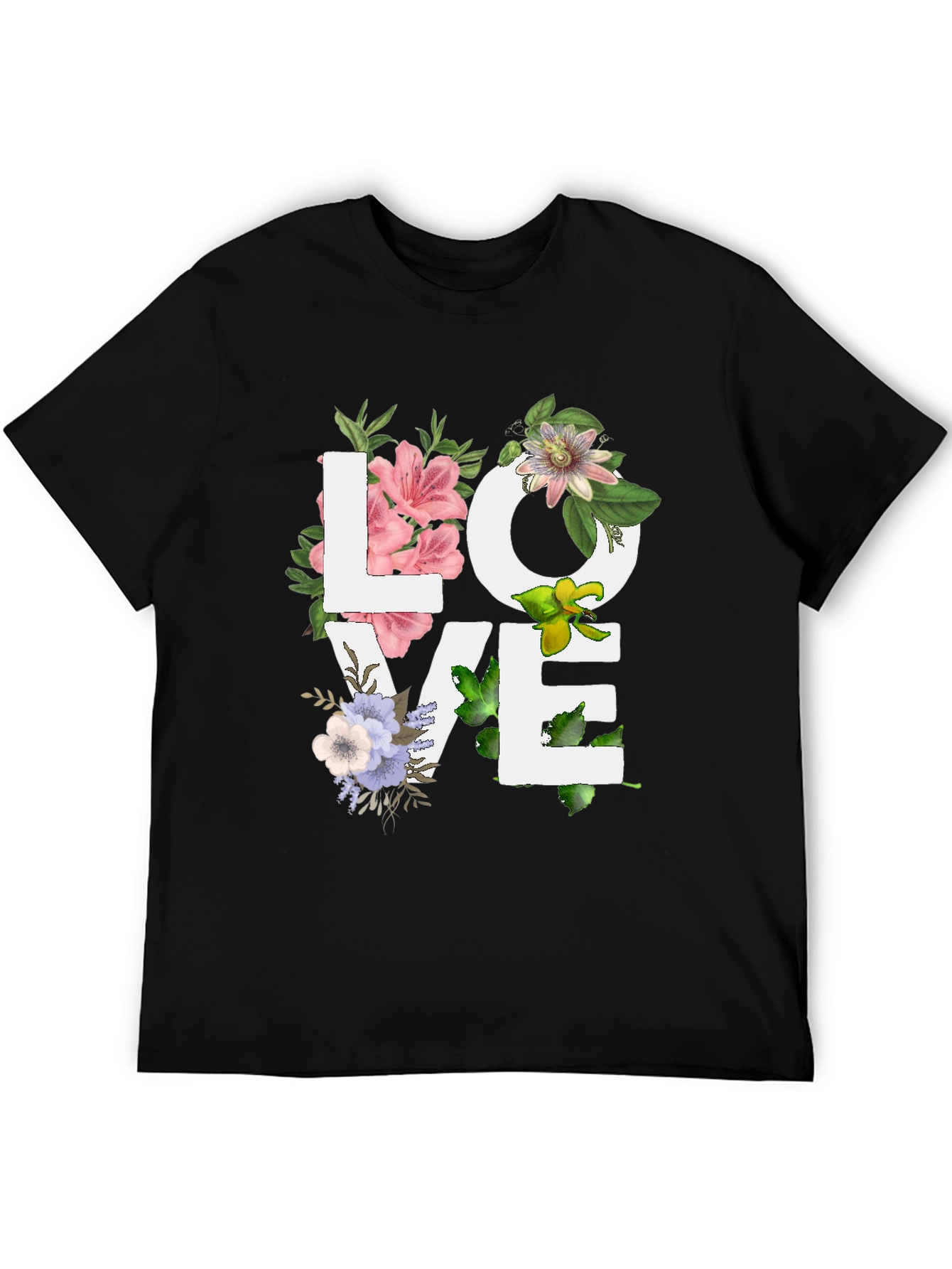 Floral LOVE Graphic Tee - Trendy Casual Top