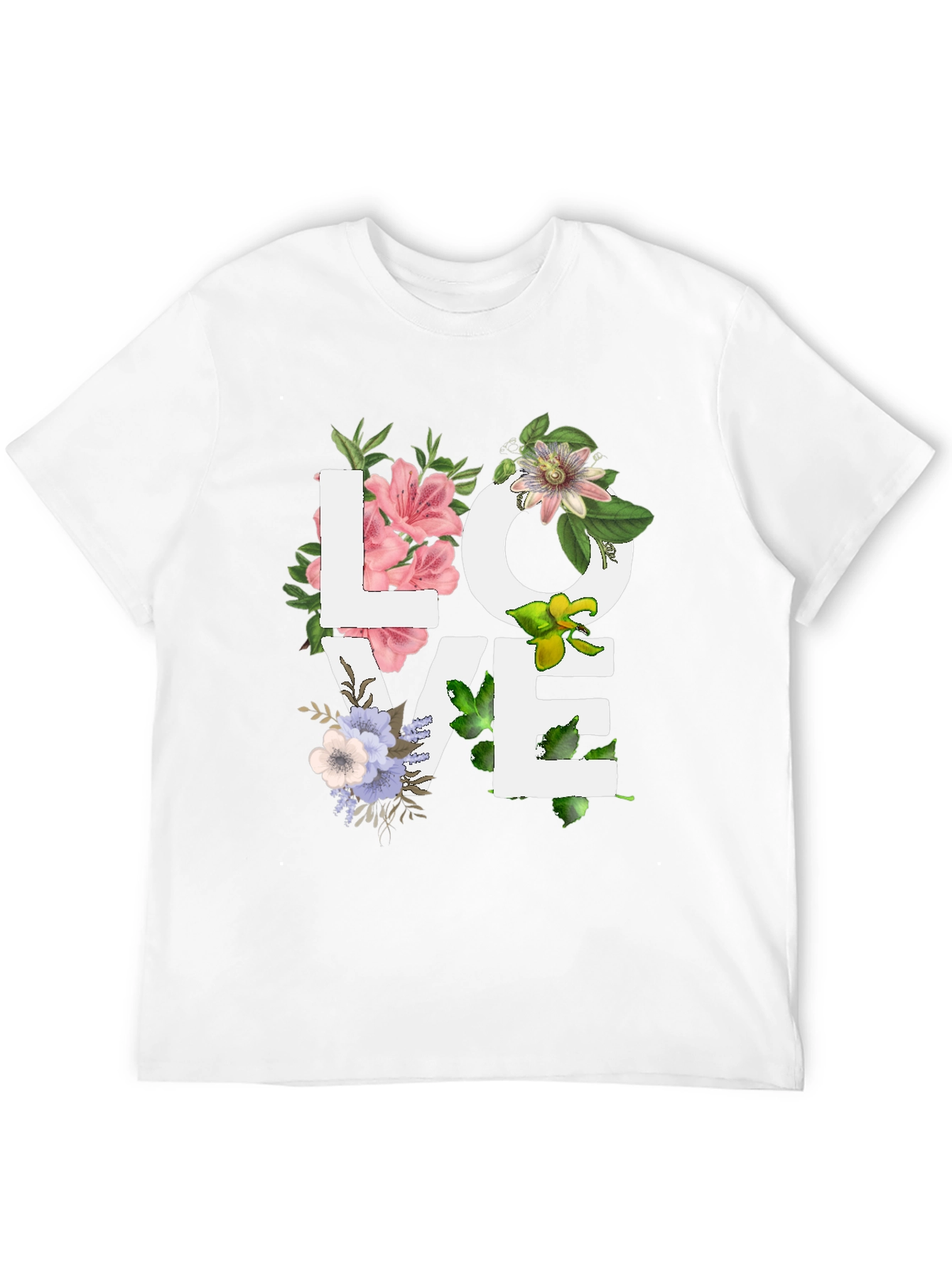 Floral LOVE Graphic Tee - Trendy Casual Top