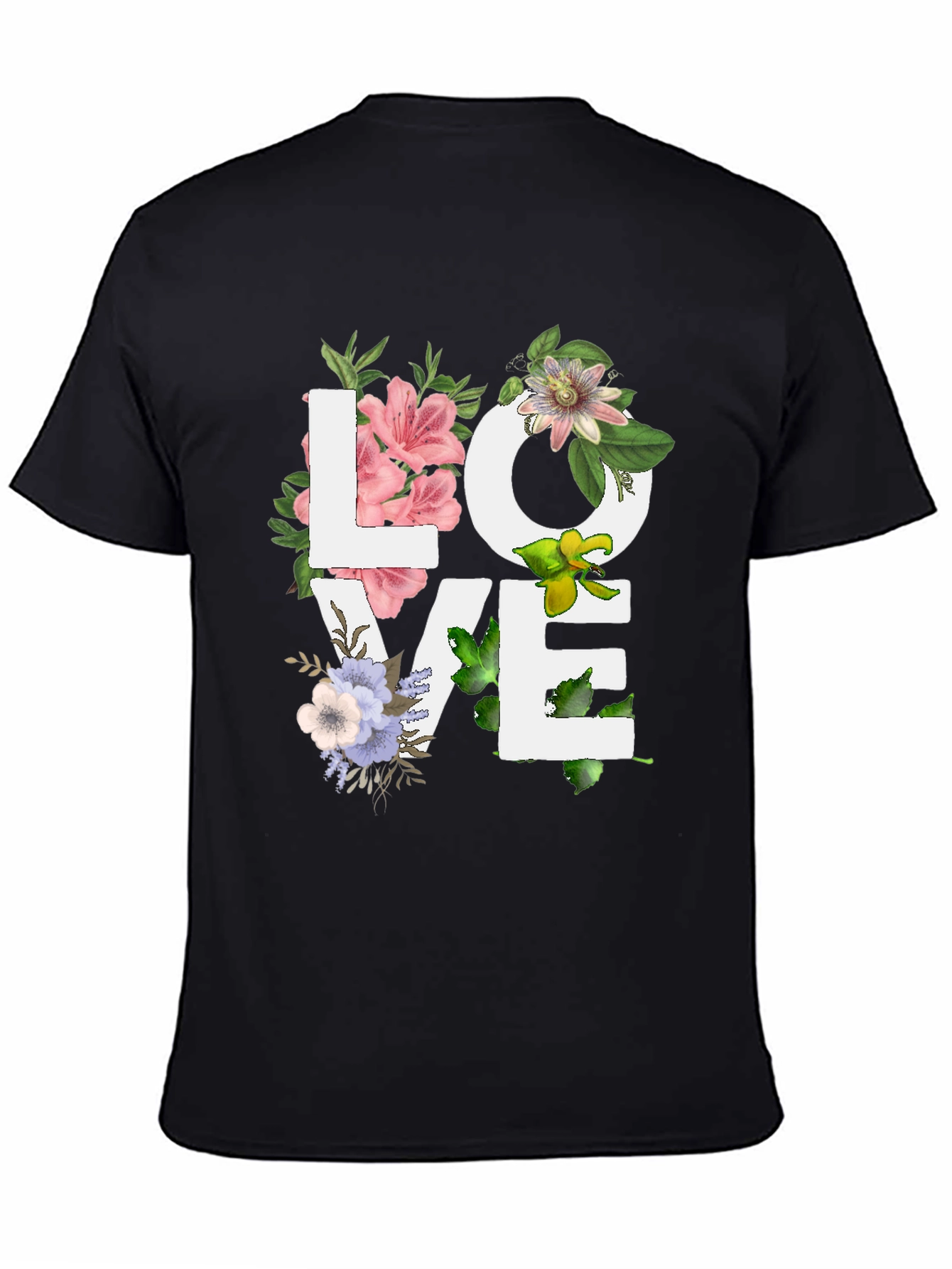 Floral LOVE Graphic Tee - Trendy Casual Top