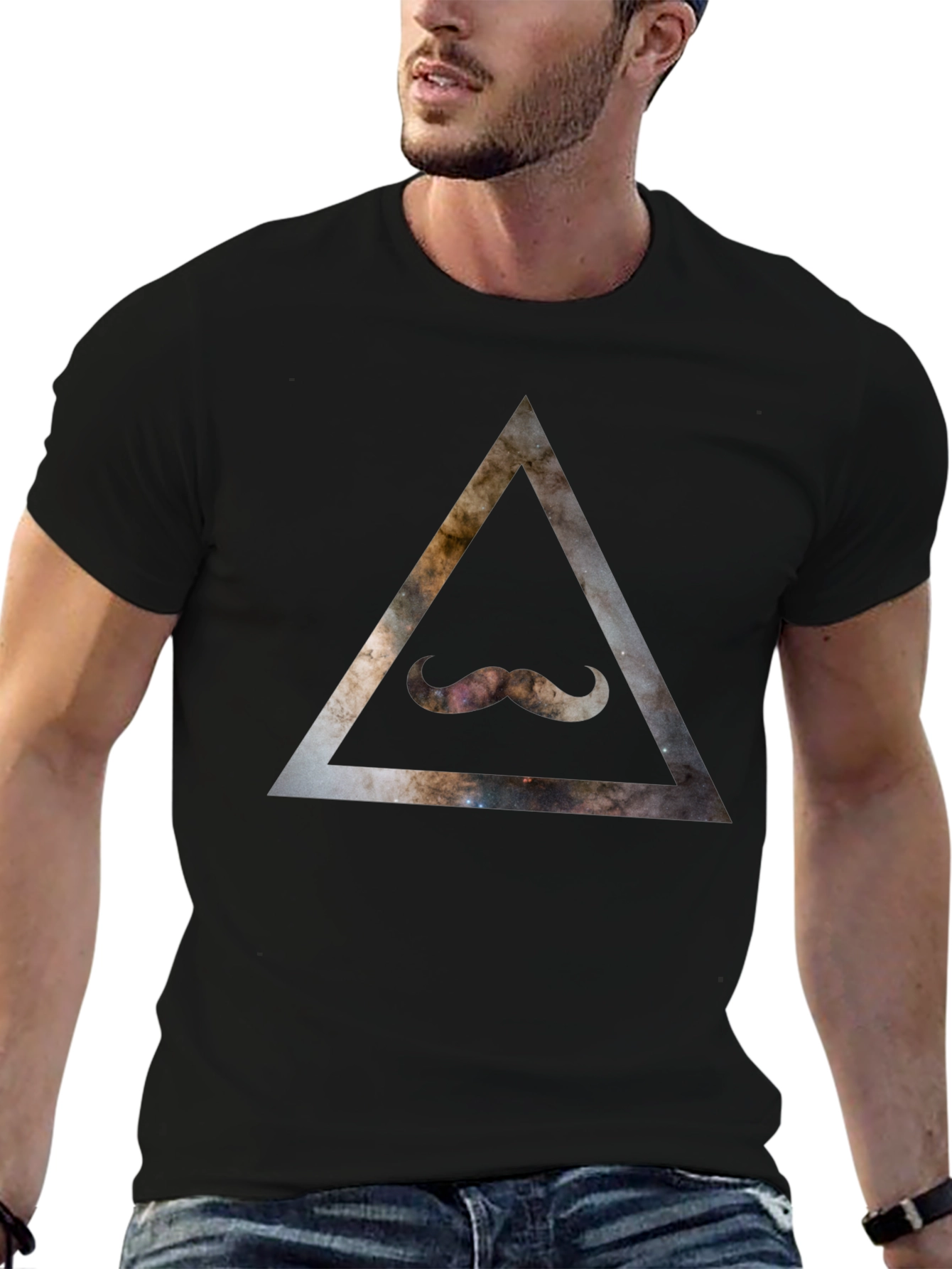 Cosmic Mustache Triangle T-Shirt