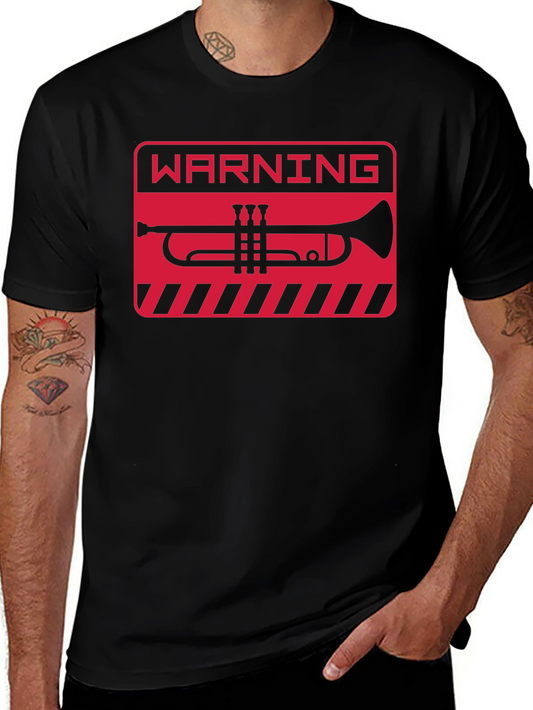 Warning Trumpet T-Shirt - Black Graphic Tee