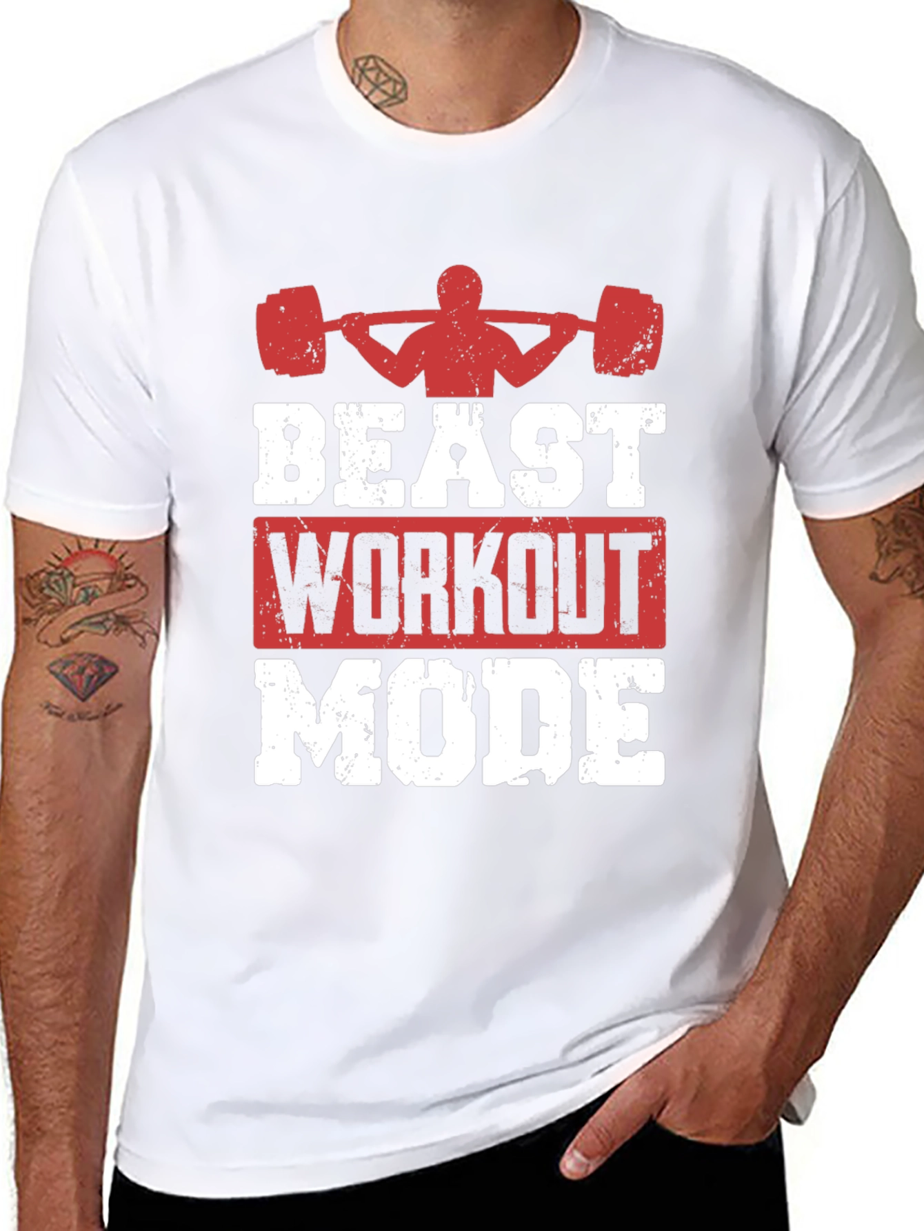 Beast Workout Mode Graphic Tee - Gym Motivation