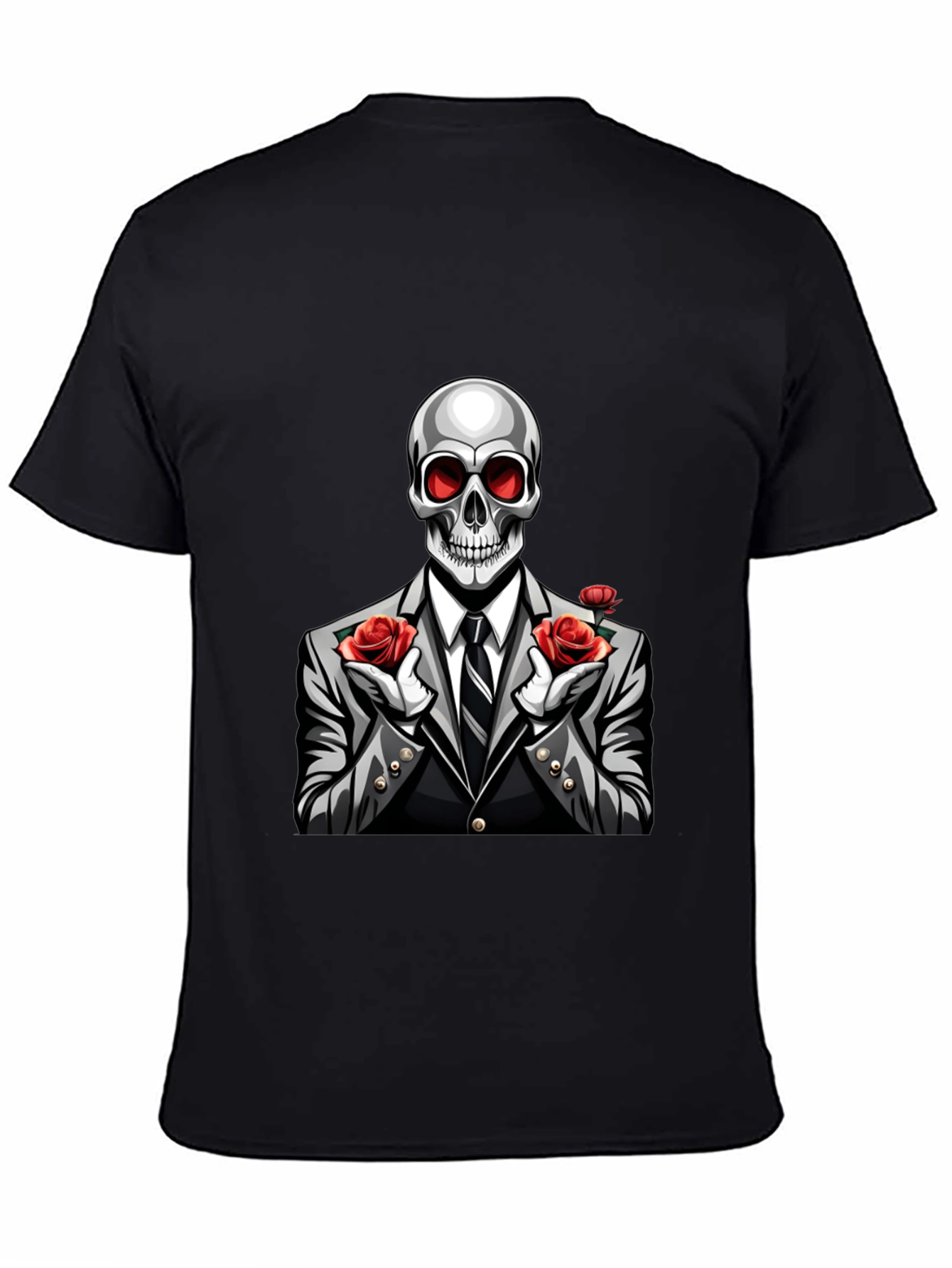 Skeleton Rose Suit Graphic Tee