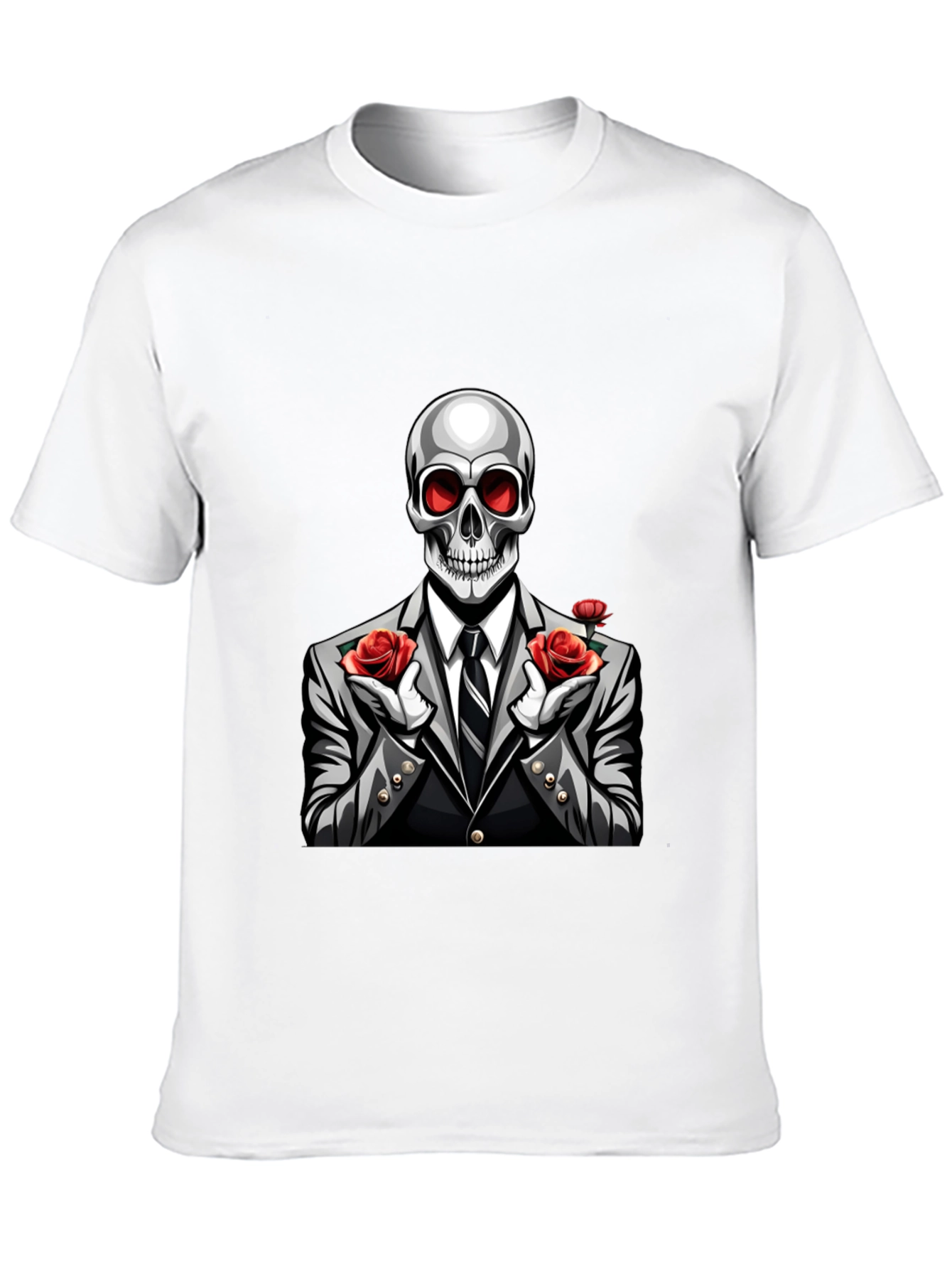 Skeleton Rose Suit Graphic Tee