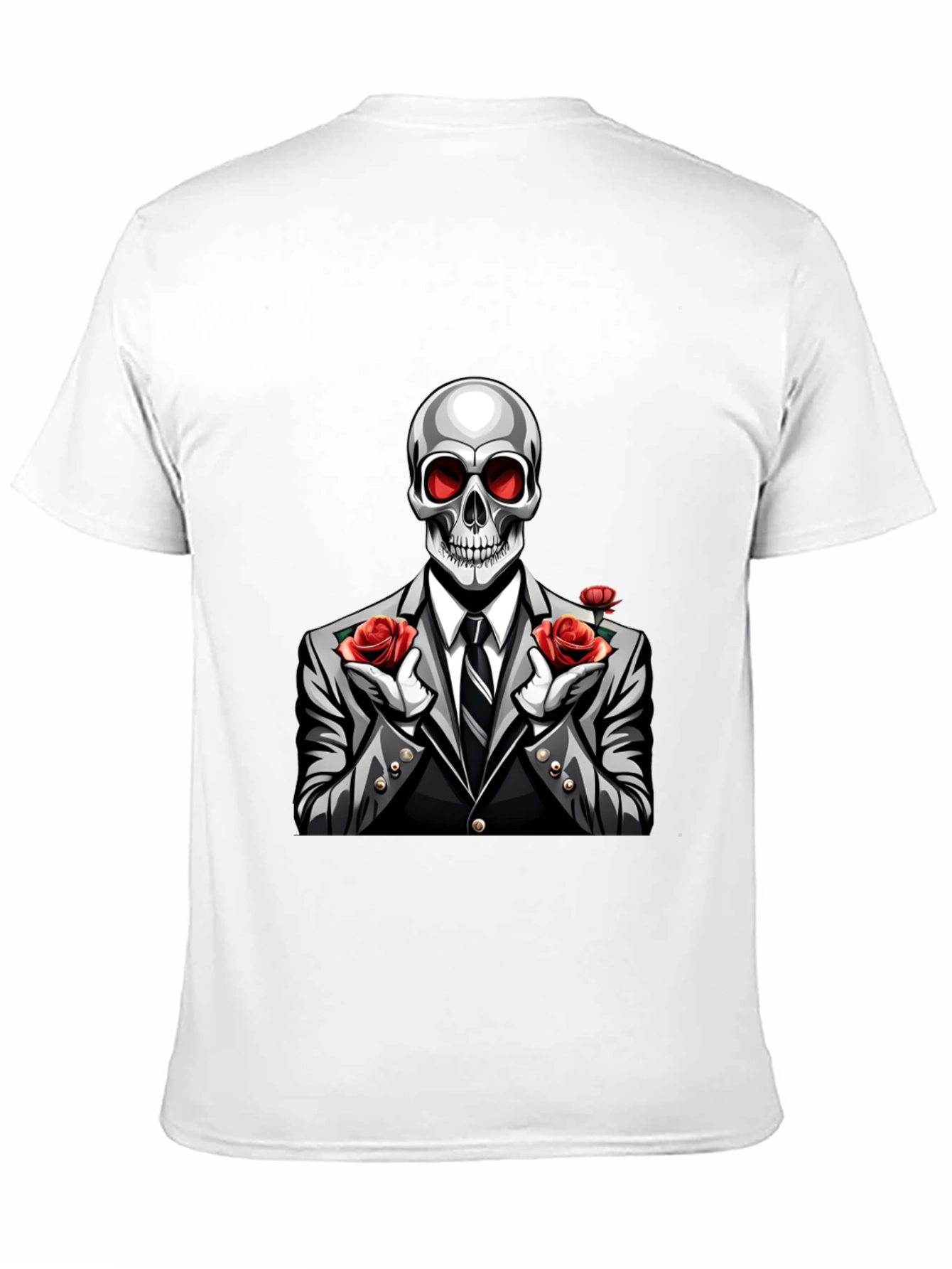 Skeleton Rose Suit Graphic Tee