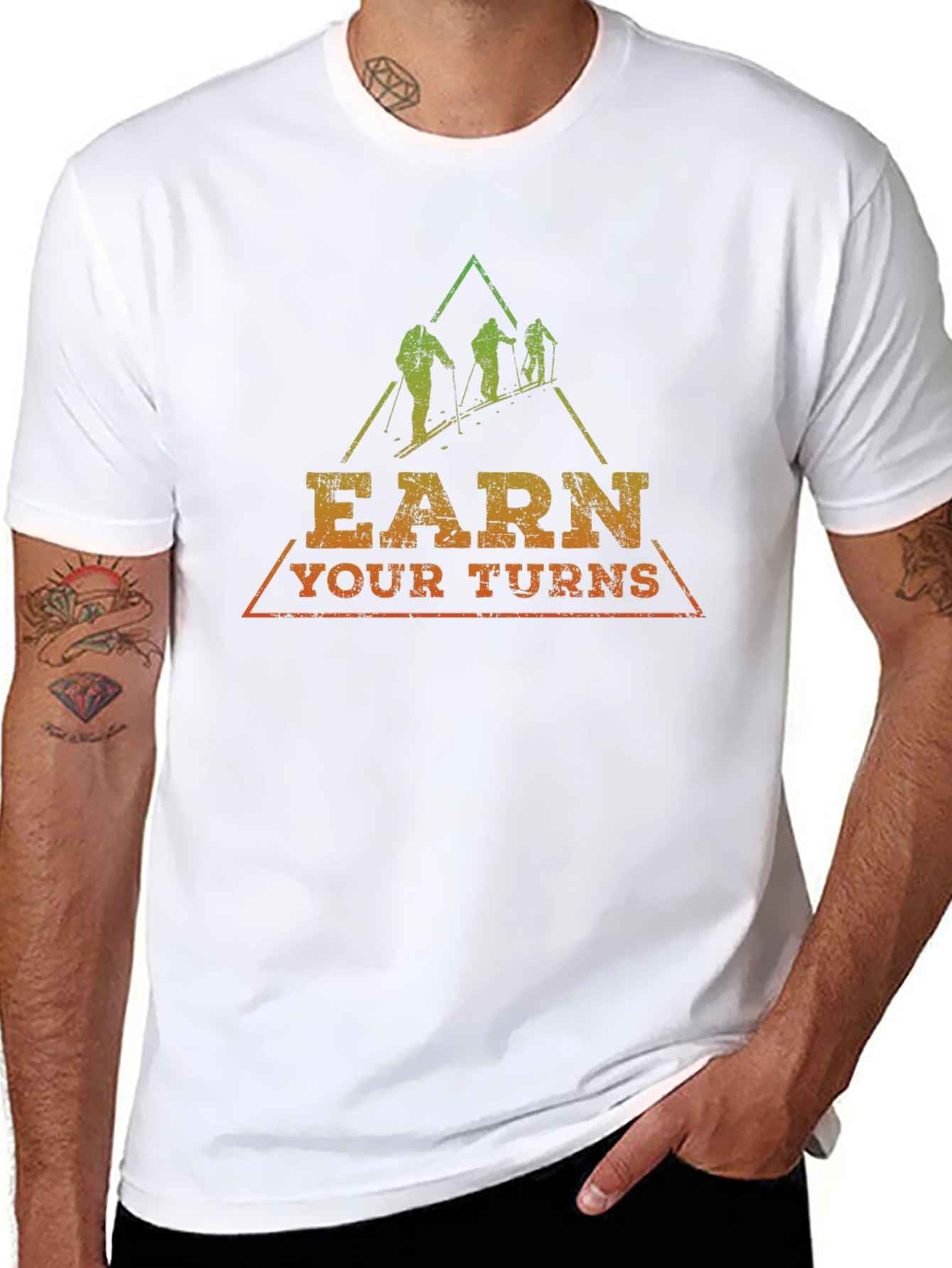 Earn Your Turns Skiing Graphic Tee
