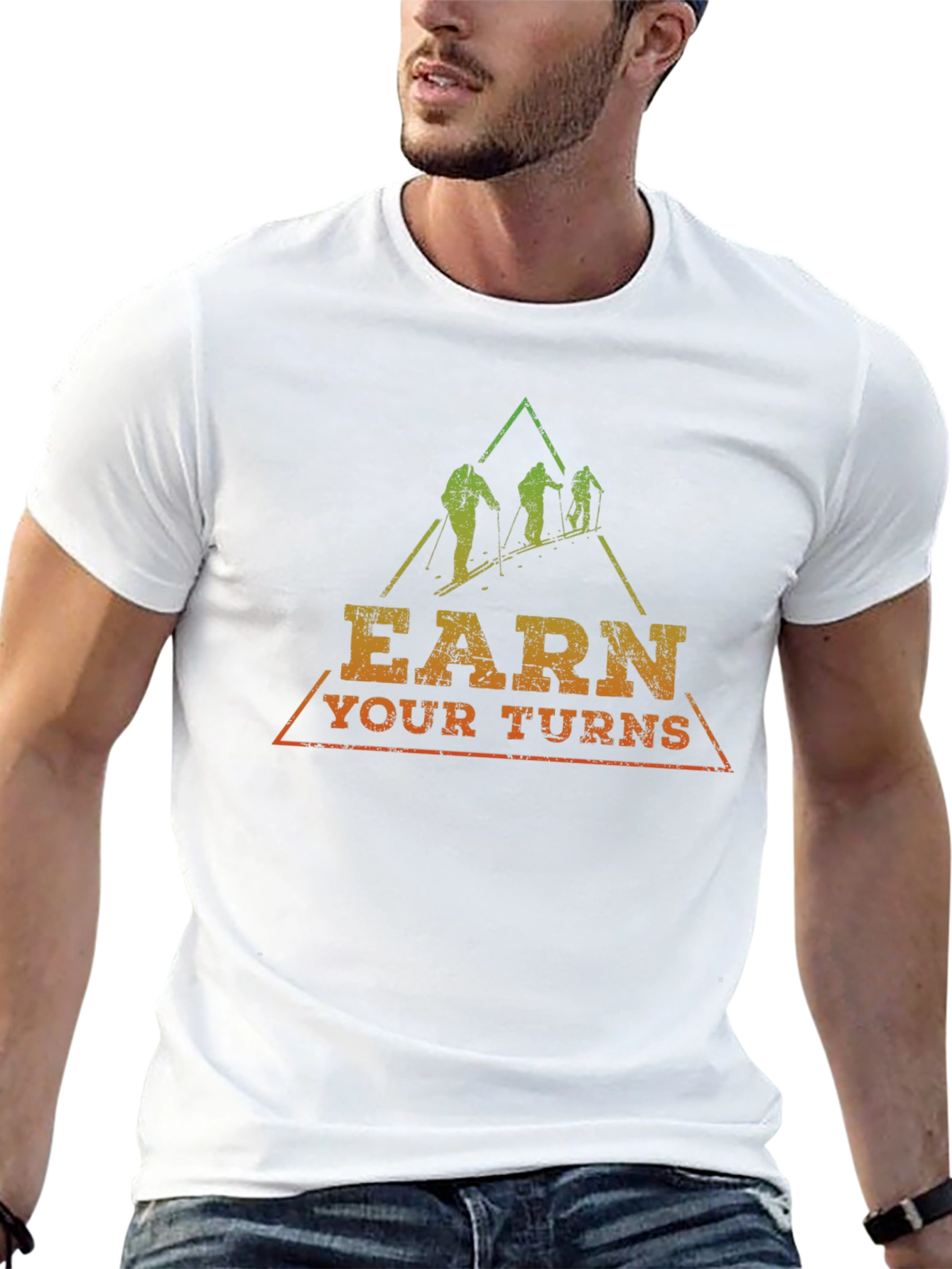 Earn Your Turns Skiing Graphic Tee