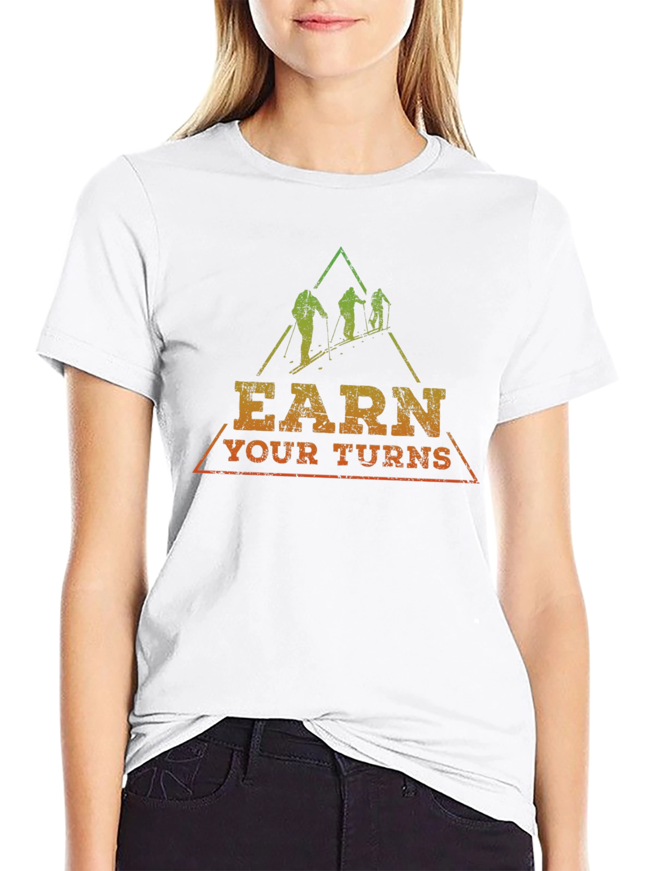 Earn Your Turns Skiing Graphic Tee