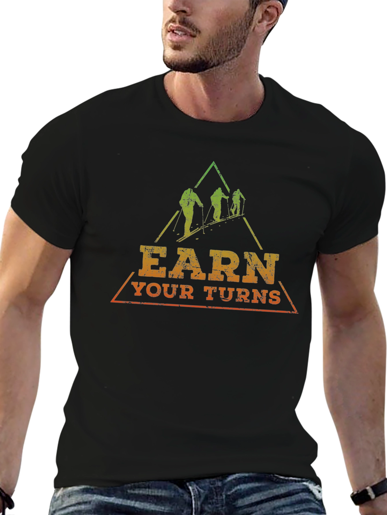 Earn Your Turns Skiing Graphic Tee