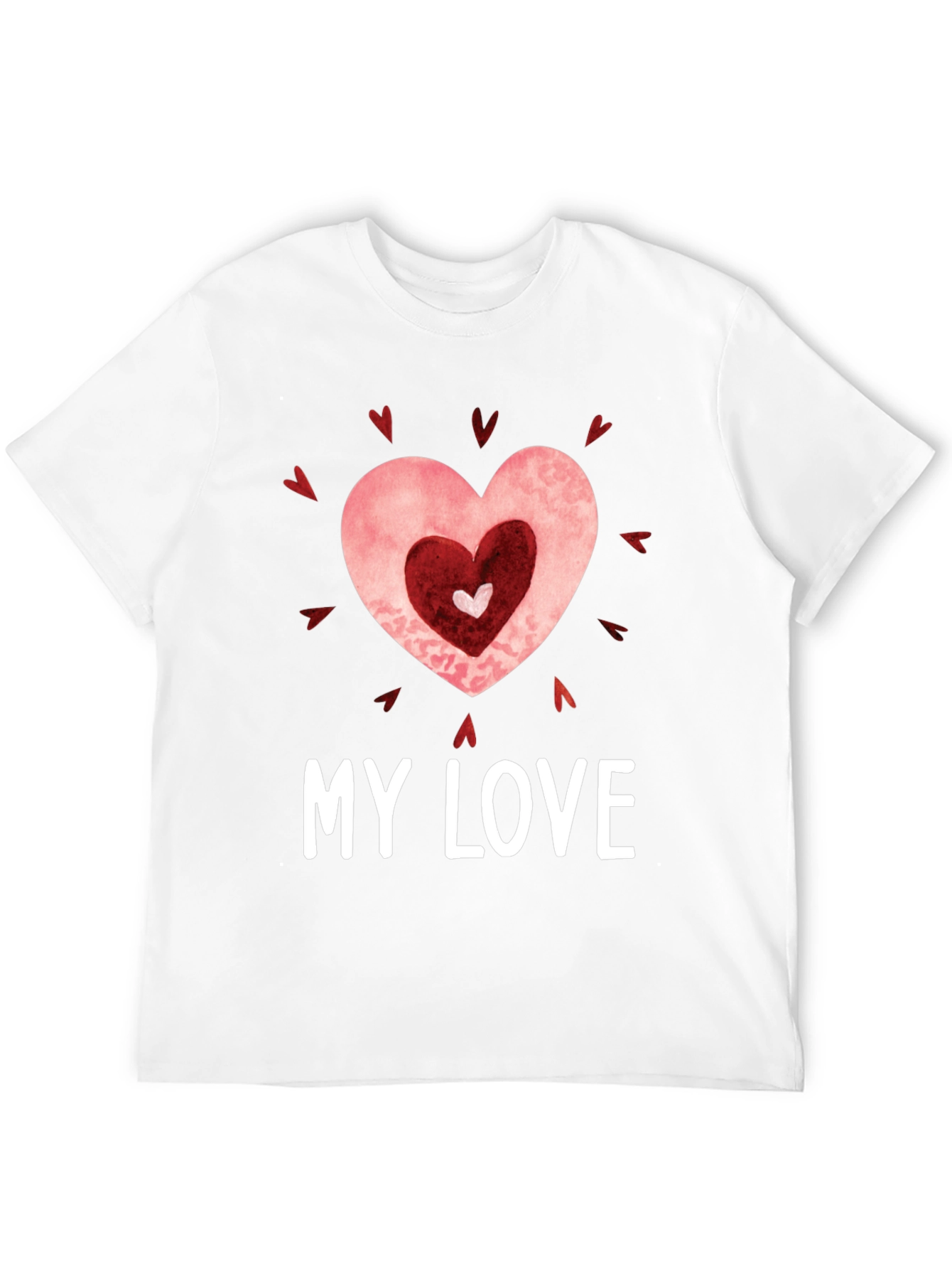 My Love Heart Graphic Black T-Shirt
