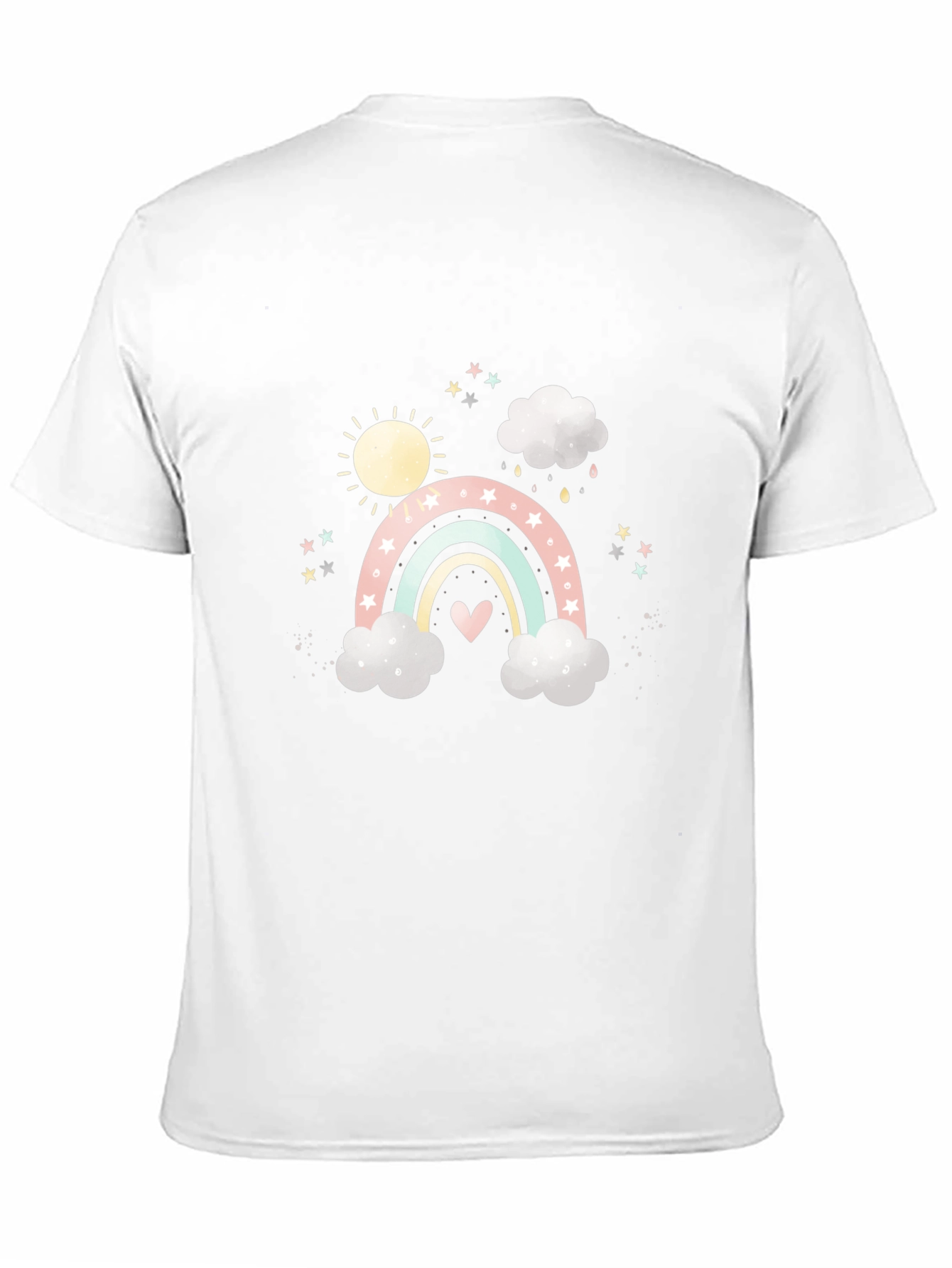 Rainbow & Clouds Graphic Black Tee
