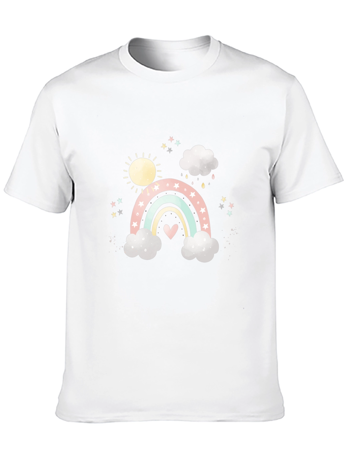 Rainbow & Clouds Graphic Black Tee