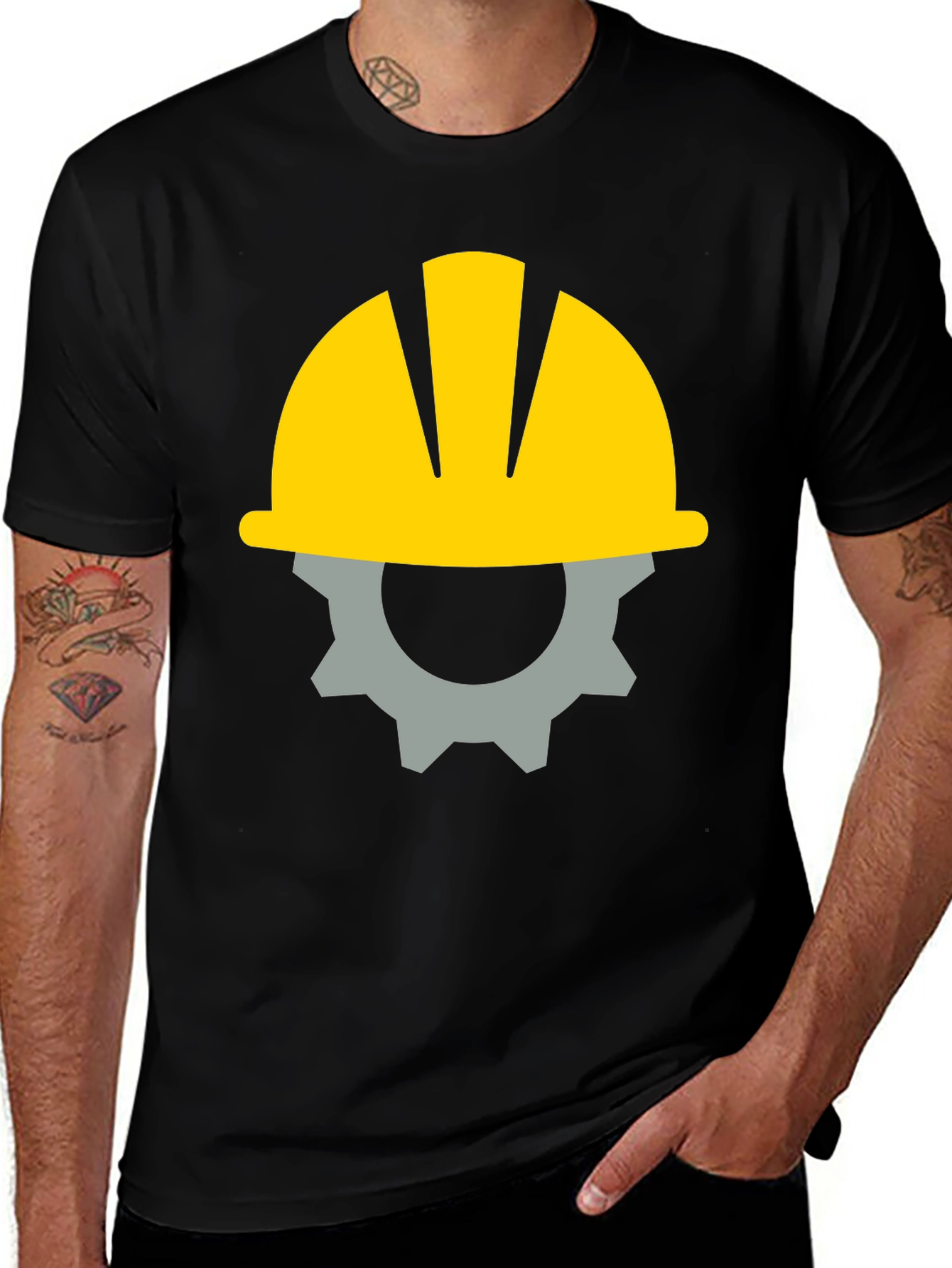 Construction Worker Graphic Tee - Black
