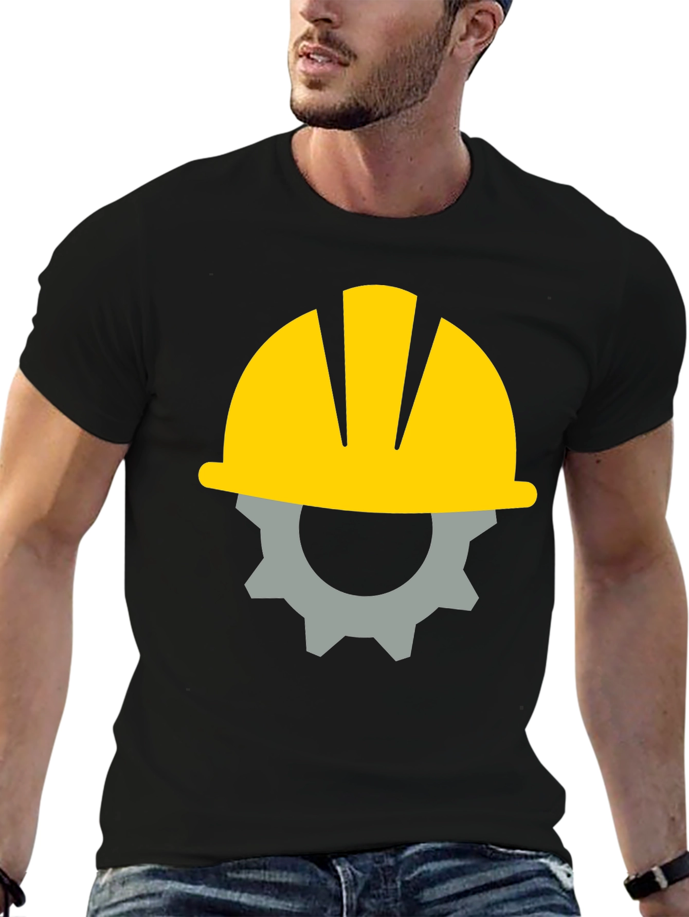 Construction Worker Graphic Tee - Black