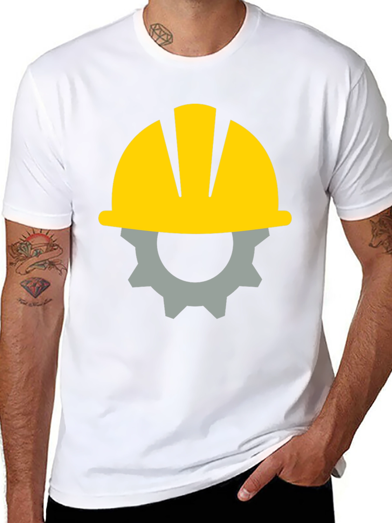 Construction Worker Graphic Tee - Black