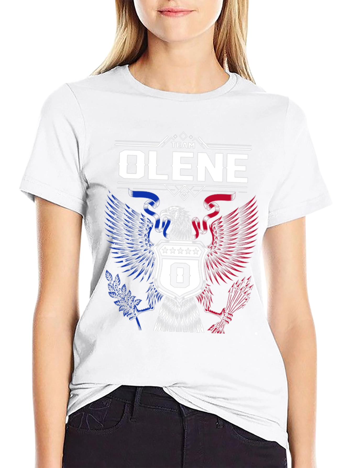 Team Olene Eagle Crest Graphic Tee - Patriotic Design
