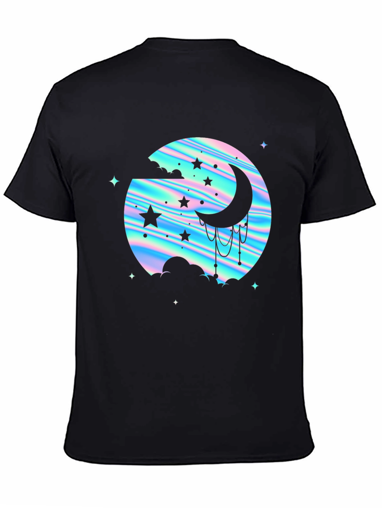 Mystic Moon & Stars Graphic Tee - Black