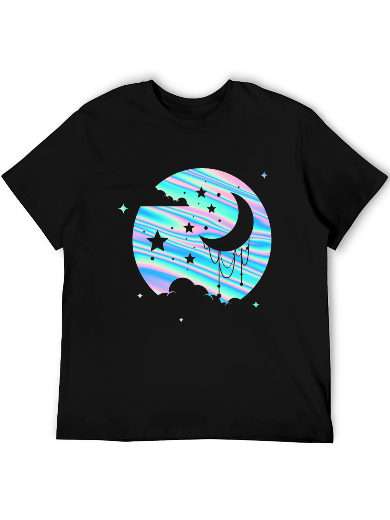 Mystic Moon & Stars Graphic Tee - Black