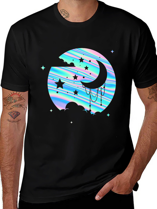 Mystic Moon & Stars Graphic Tee - Black