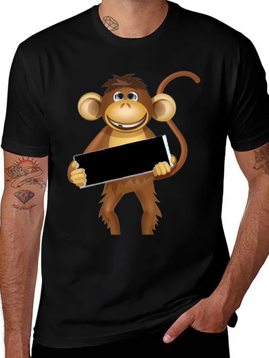 Funny Monkey Graphic Tee - Black