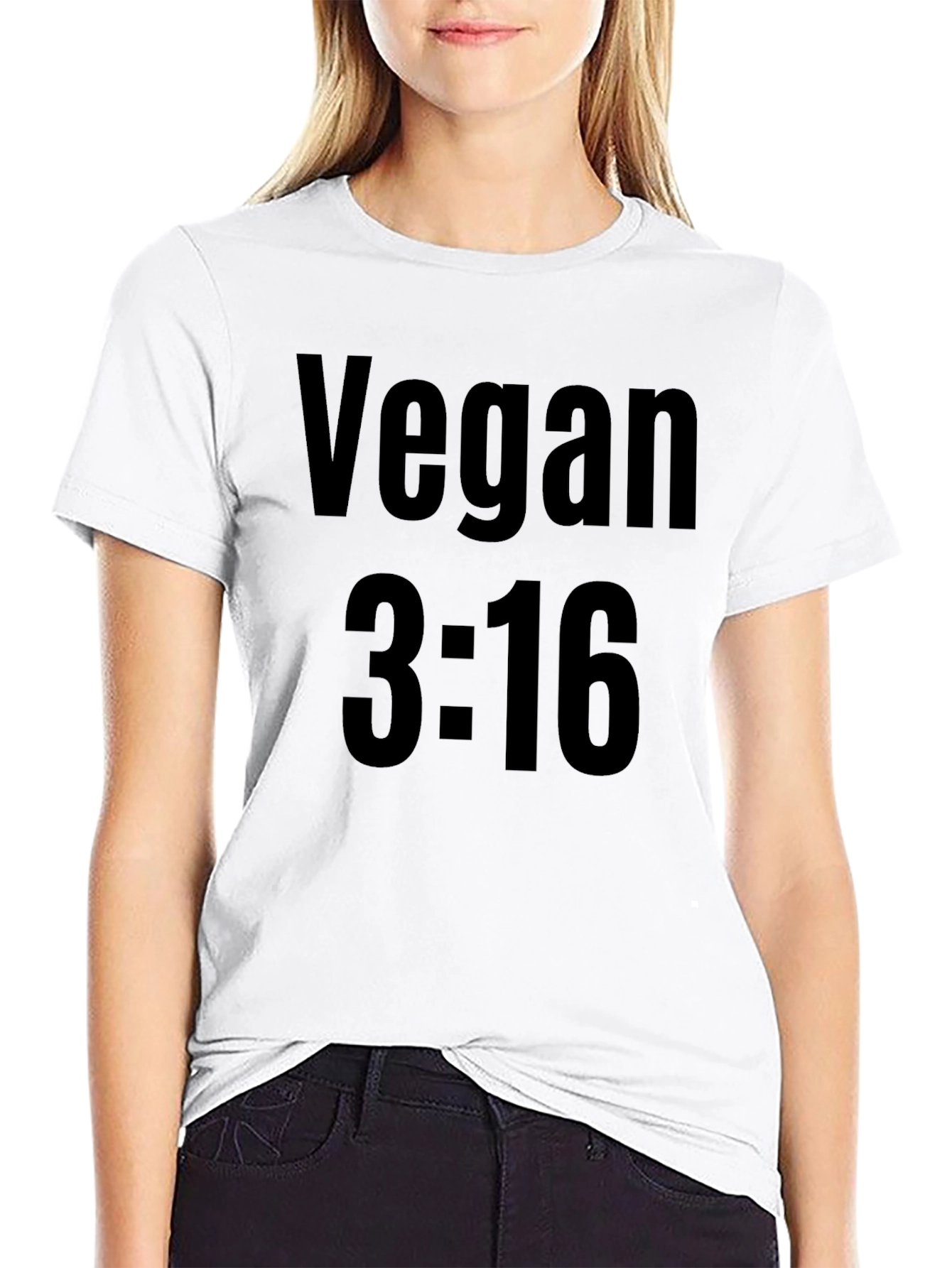 Vegan 3:16 Graphic T-Shirt - Black