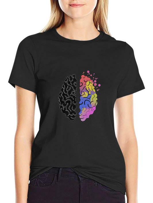 Brain Design T-Shirt - Left & Right Brain Graphic Tee