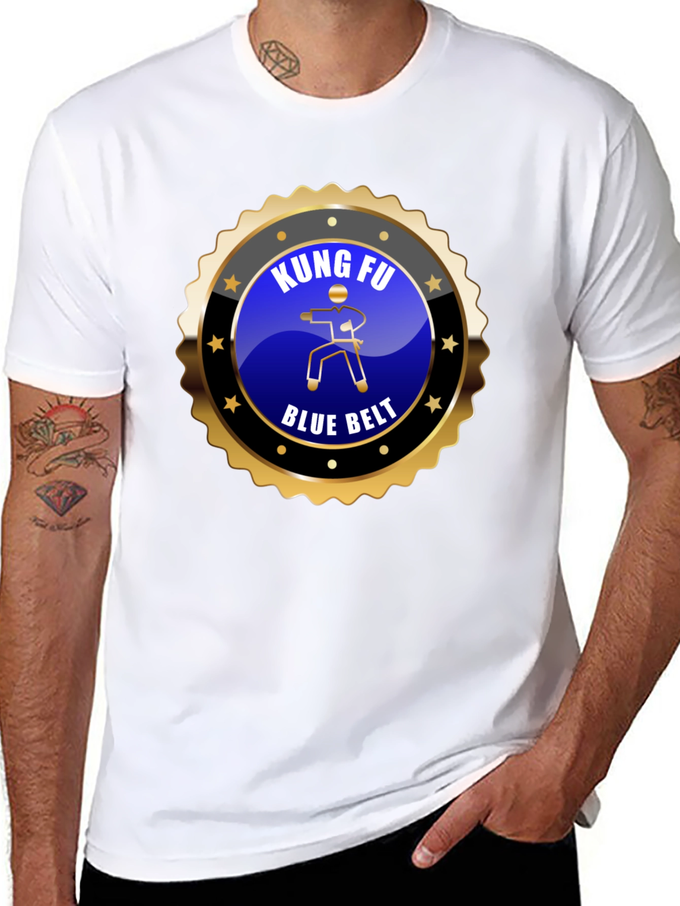 Kung Fu Blue Belt T-Shirt - Martial Arts Design