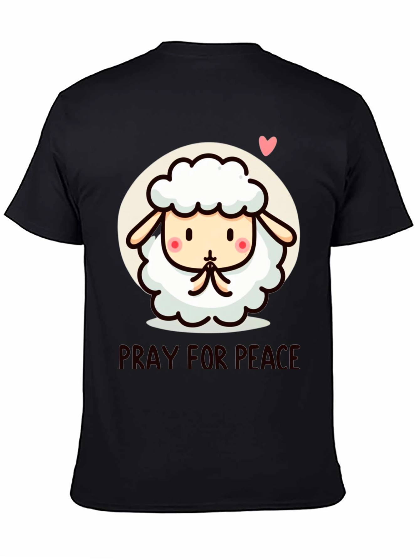 Pray for Peace Cute Sheep Graphic T-Shirt