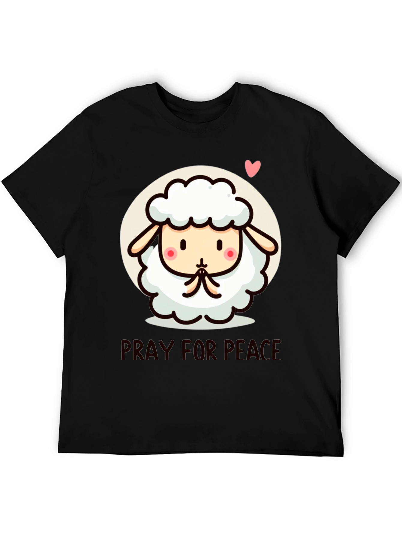 Pray for Peace Cute Sheep Graphic T-Shirt