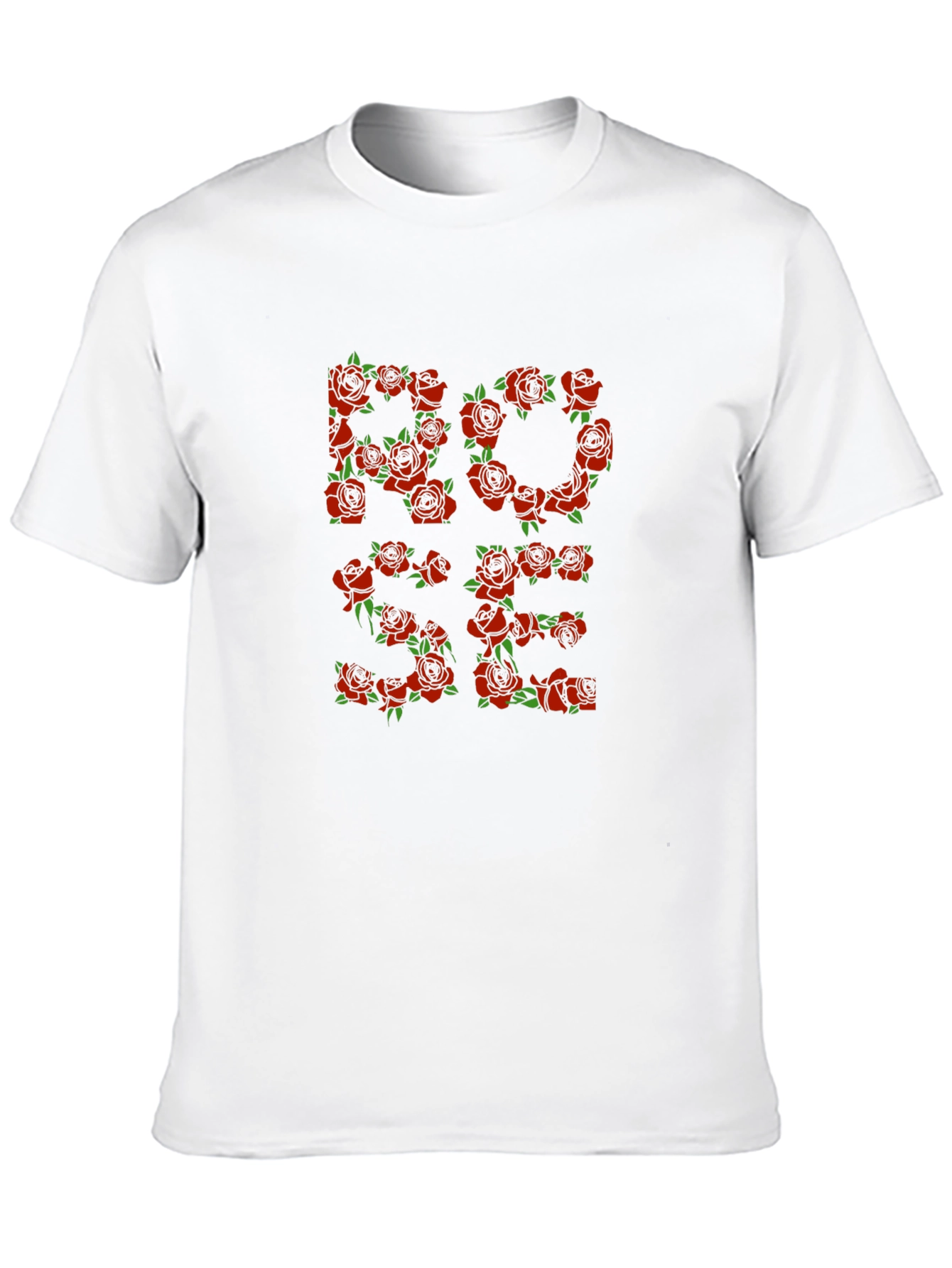 Rose Floral Graphic Print Black T-Shirt