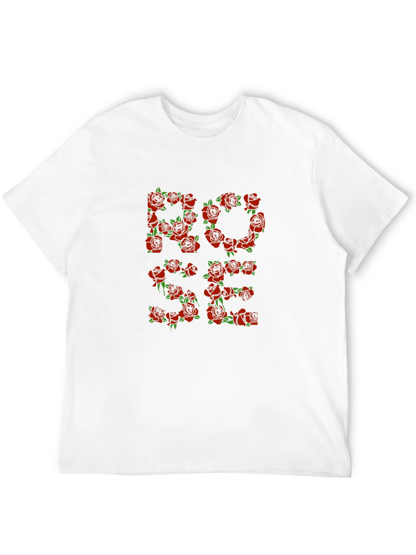 Rose Floral Graphic Print Black T-Shirt