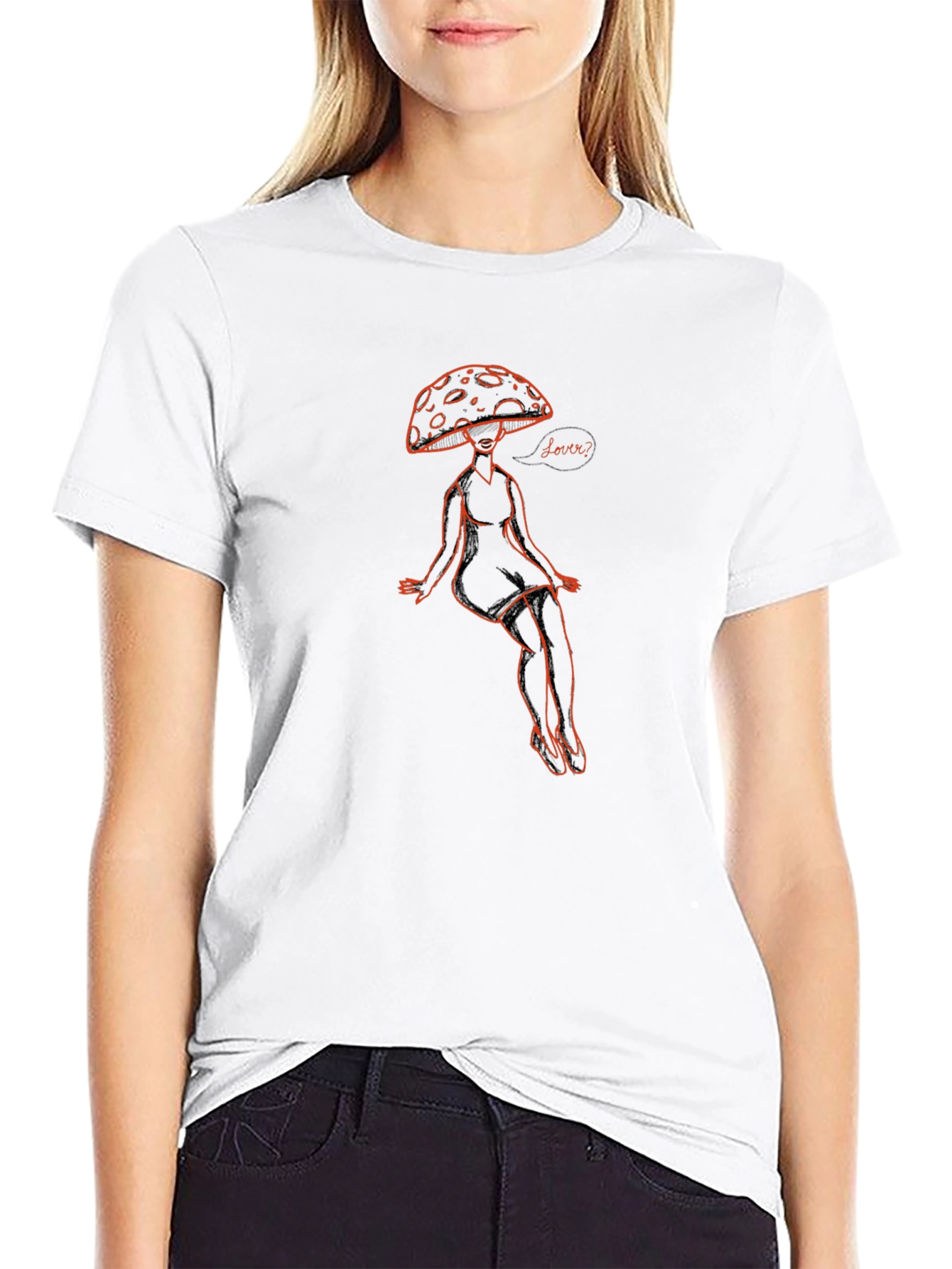 Mushroom Lover Graphic Tee - Black