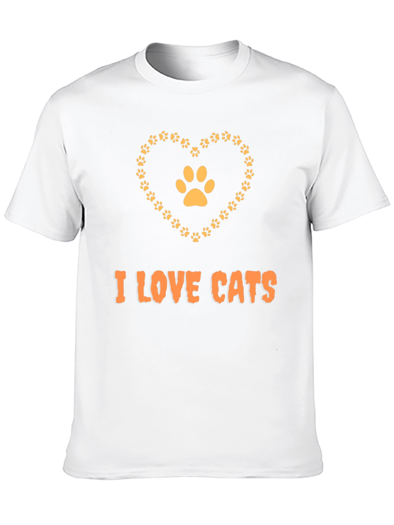 I Love Cats T-Shirt: Paw Print Heart Graphic Tee