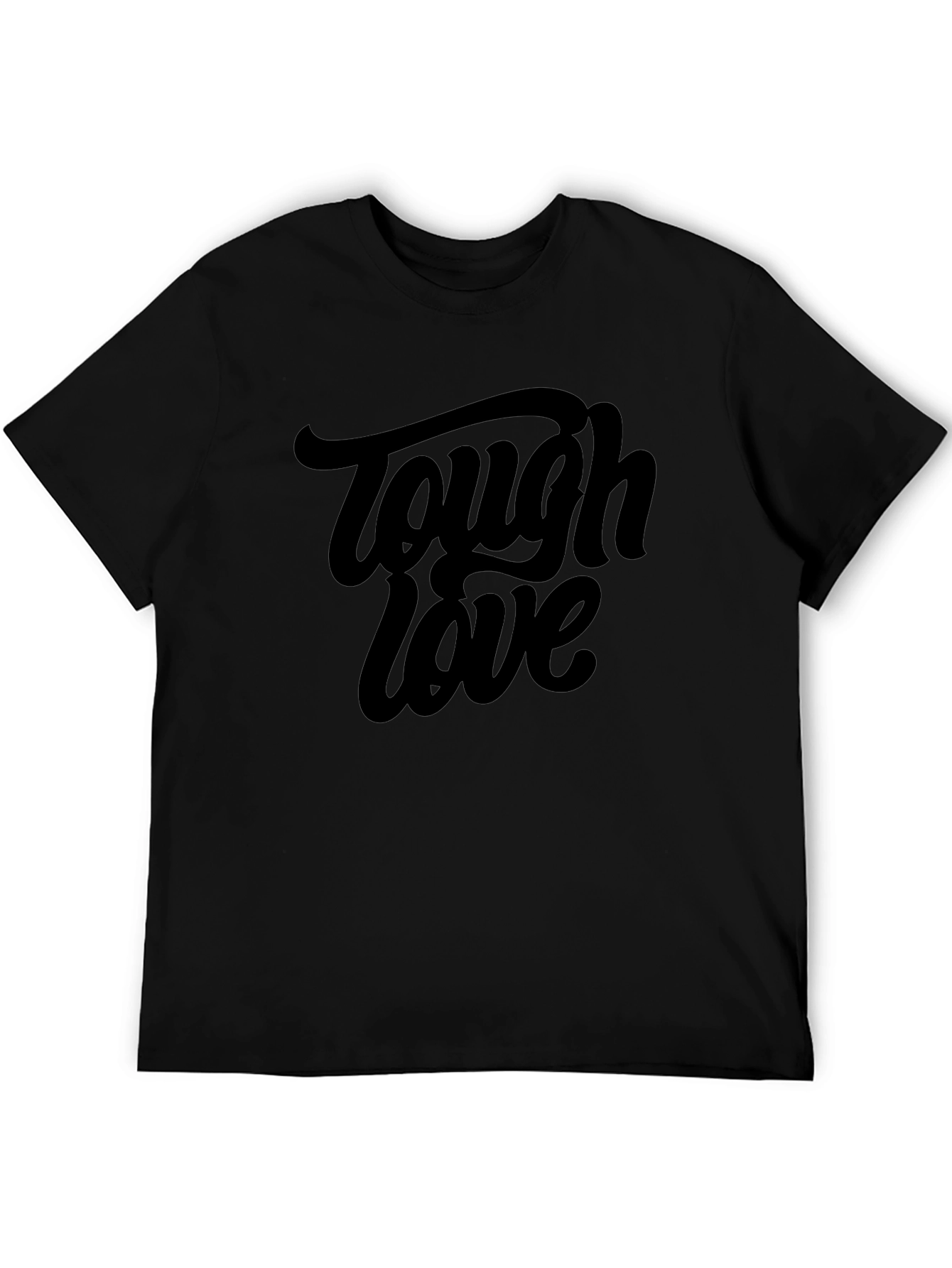 Tough Love Graphic Tee - Black Cotton Crew Neck