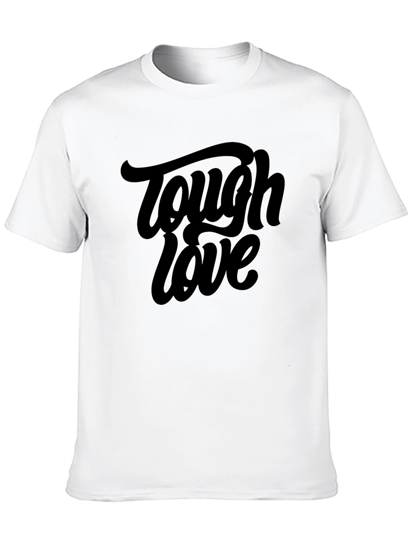 Tough Love Graphic Tee - Black Cotton Crew Neck