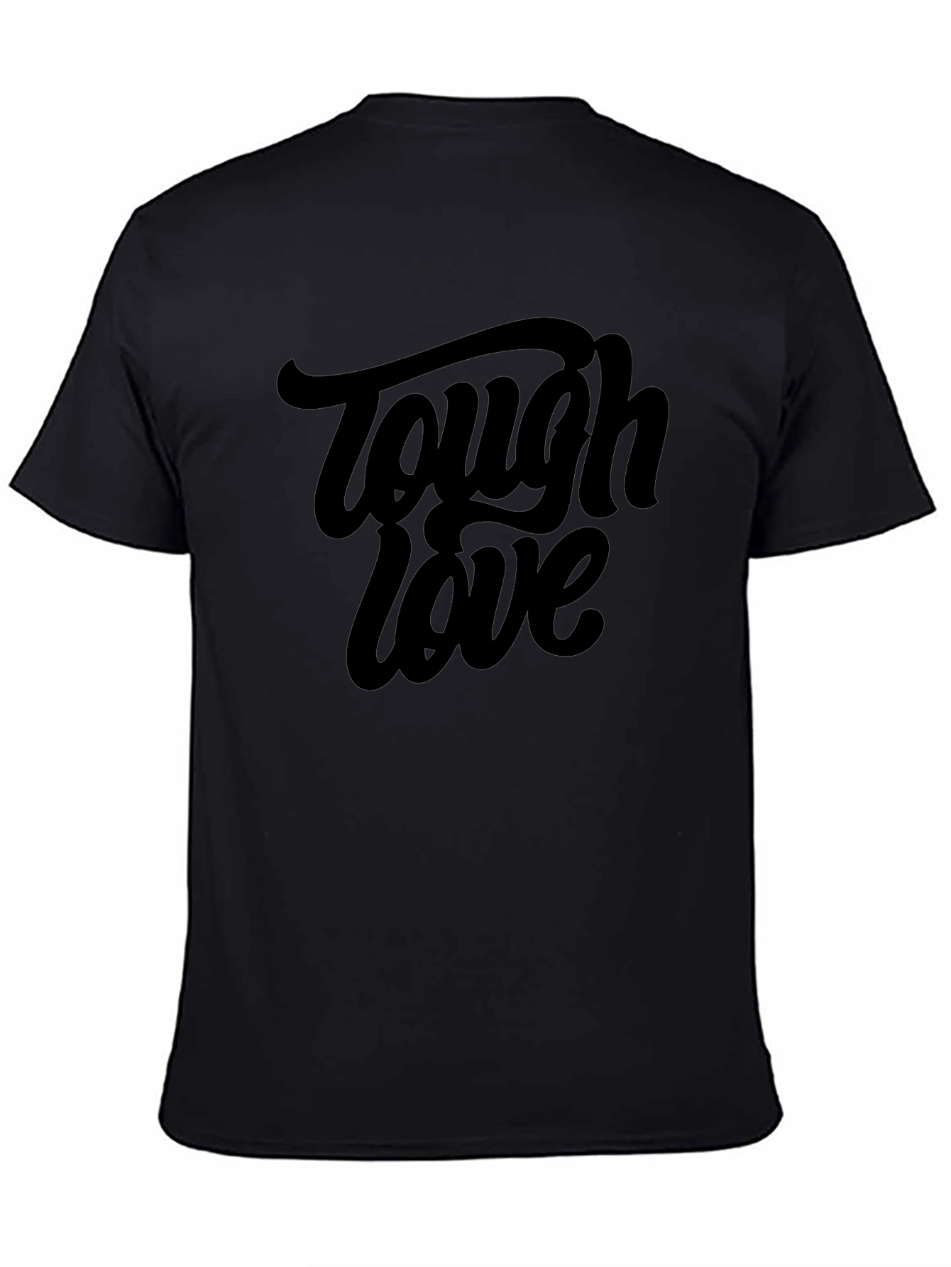 Tough Love Graphic Tee - Black Cotton Crew Neck