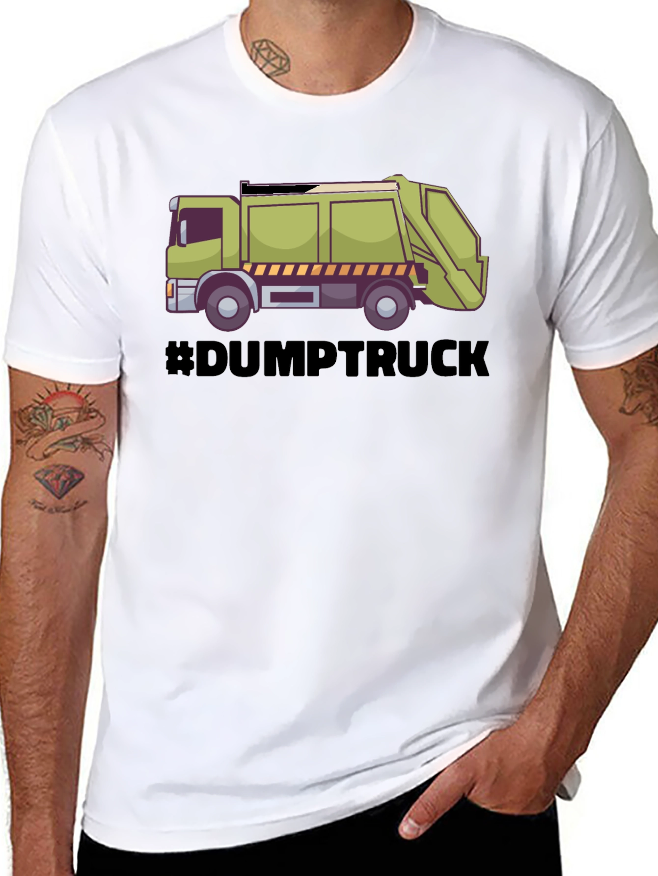 Dump Truck Graphic Tee - Black Cotton T-Shirt