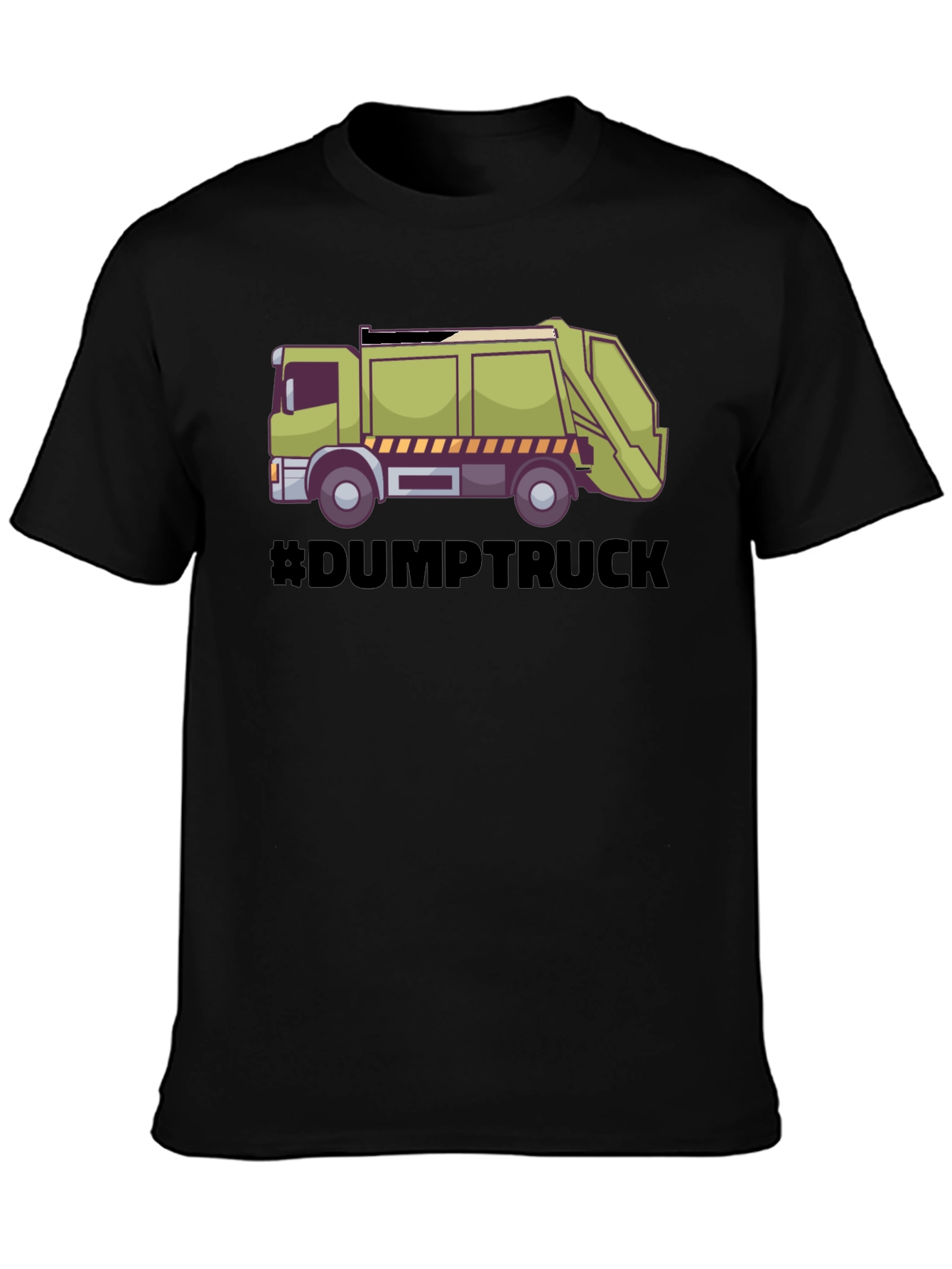 Dump Truck Graphic Tee - Black Cotton T-Shirt