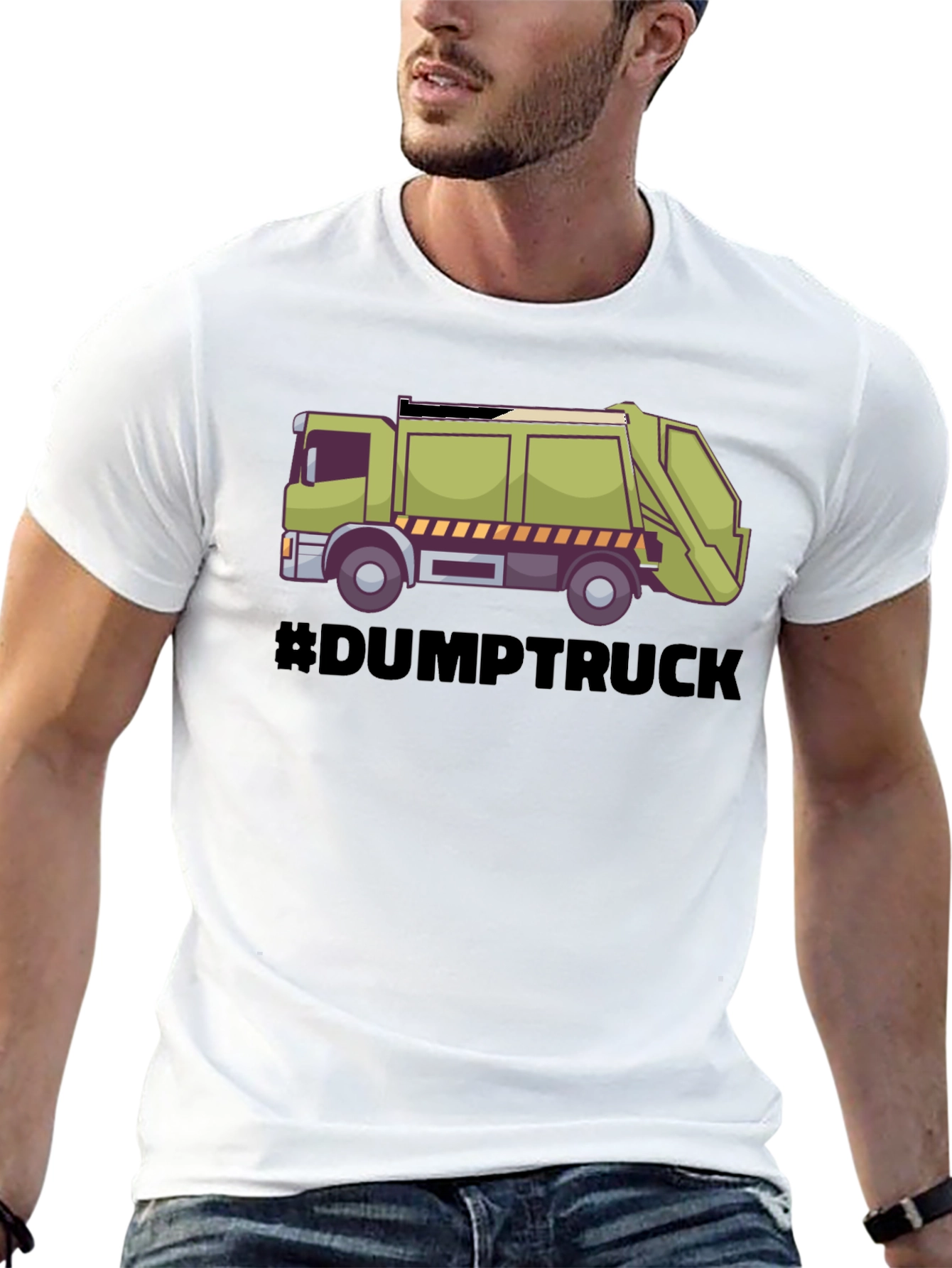 Dump Truck Graphic Tee - Black Cotton T-Shirt