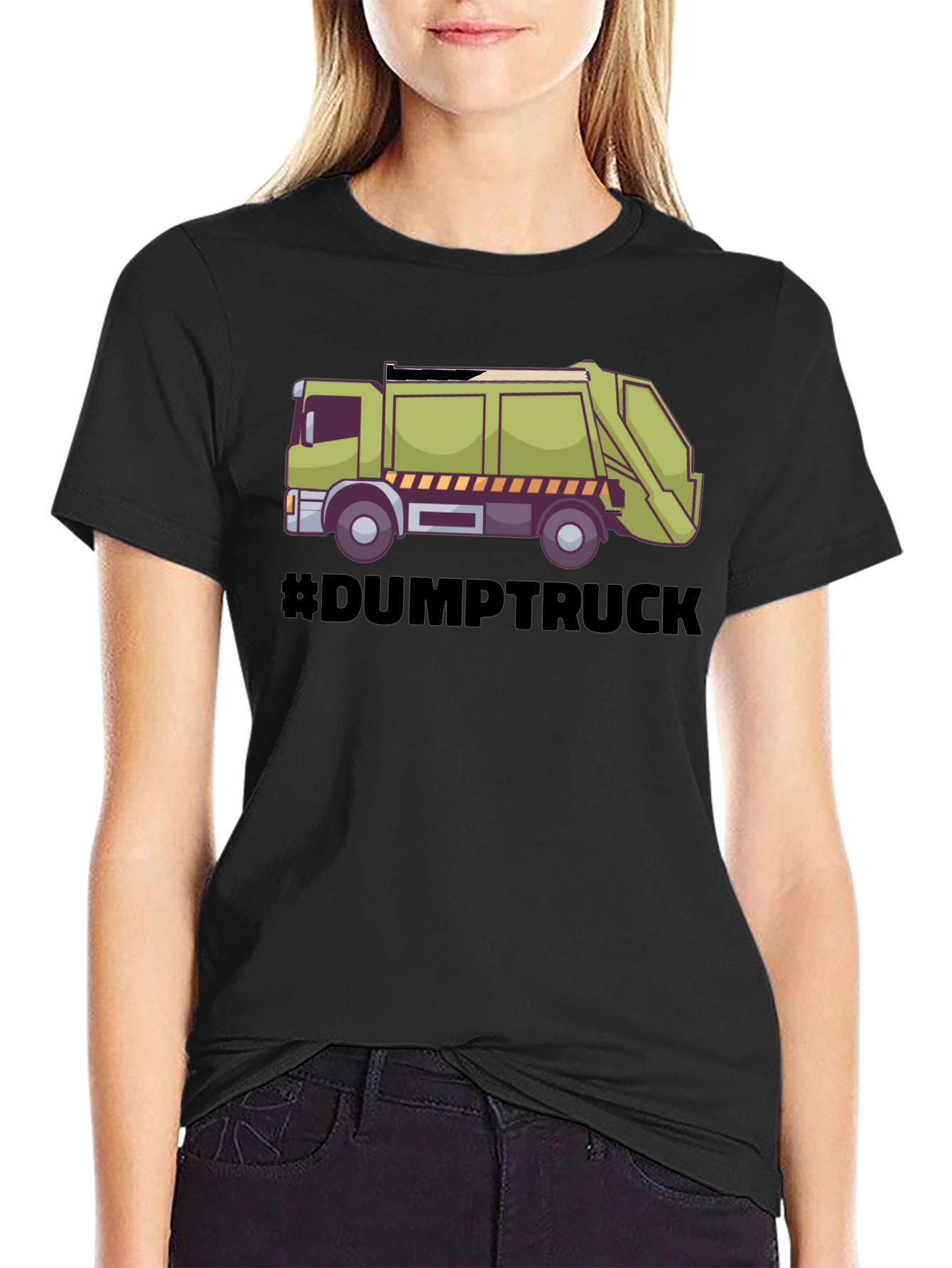 Dump Truck Graphic Tee - Black Cotton T-Shirt